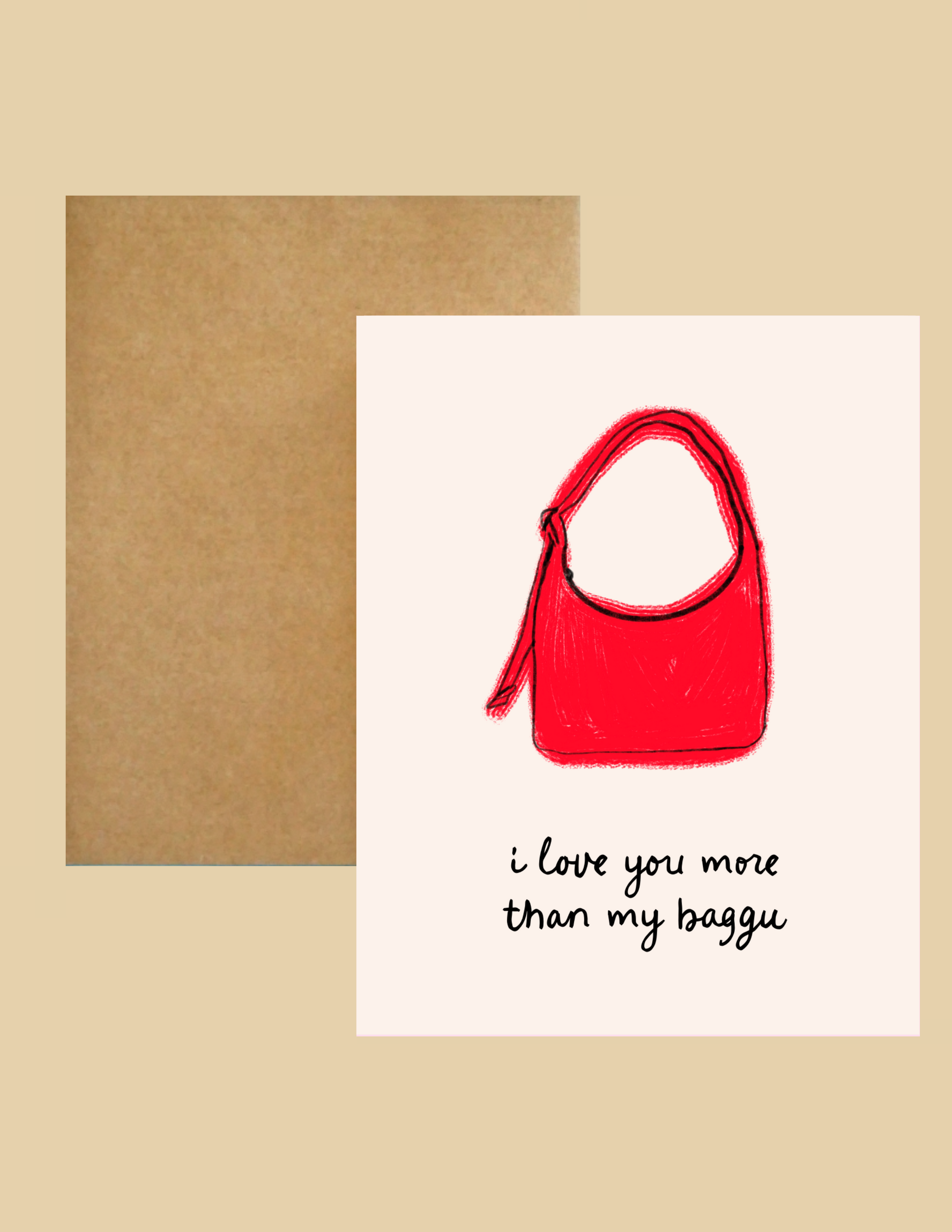Greeting Card - Love You More Than Baggu