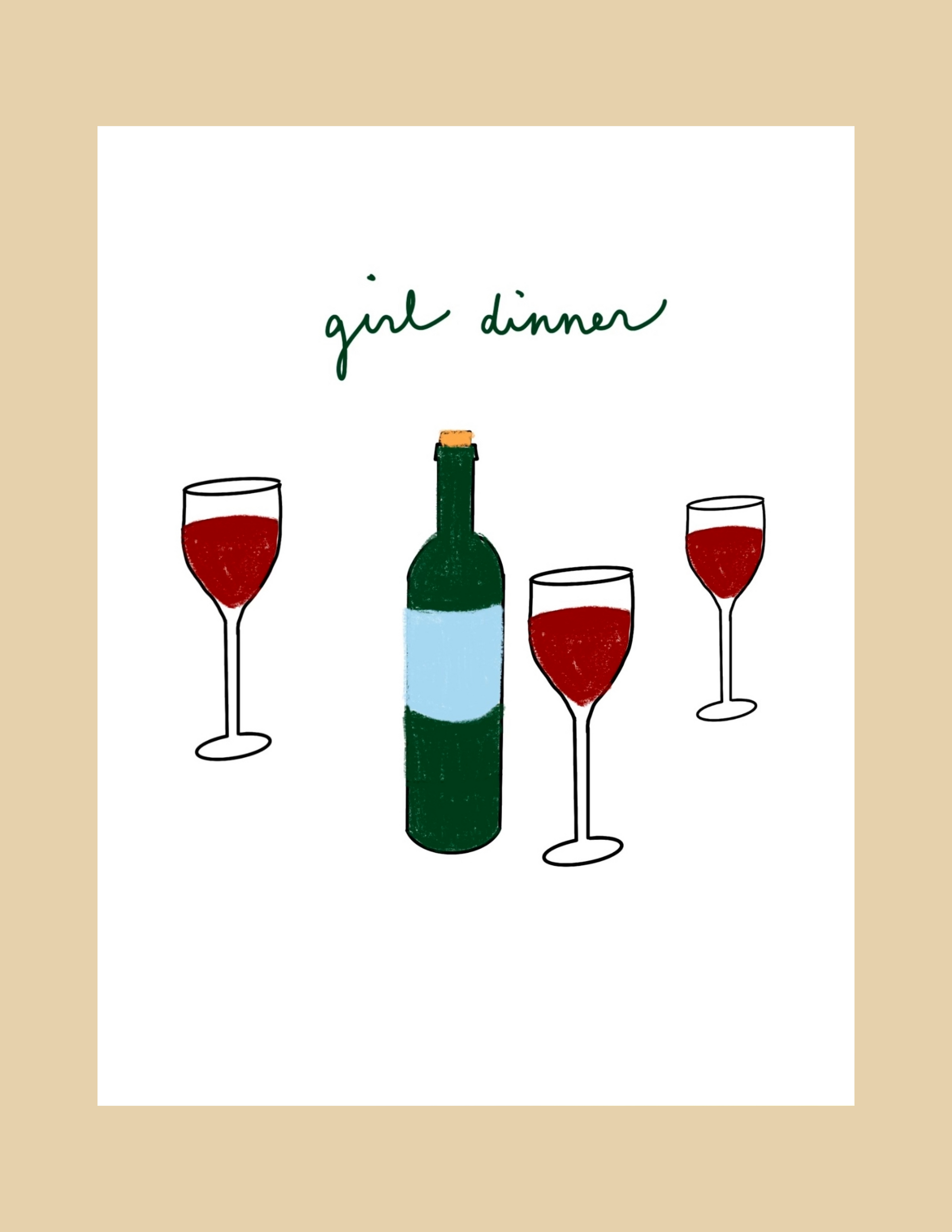 Greeting Card - Girl Dinner