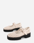 Intentionally Blank - Veronique Woven Mary Jane Flat - CREAM SYNTHETIC