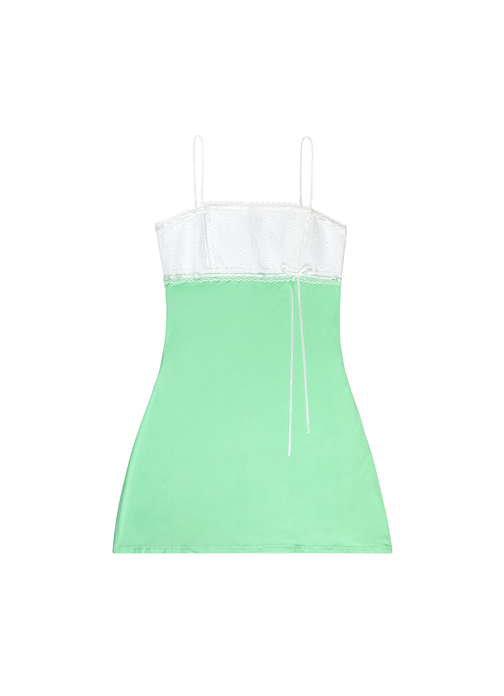 Victoria Dress - Green/White