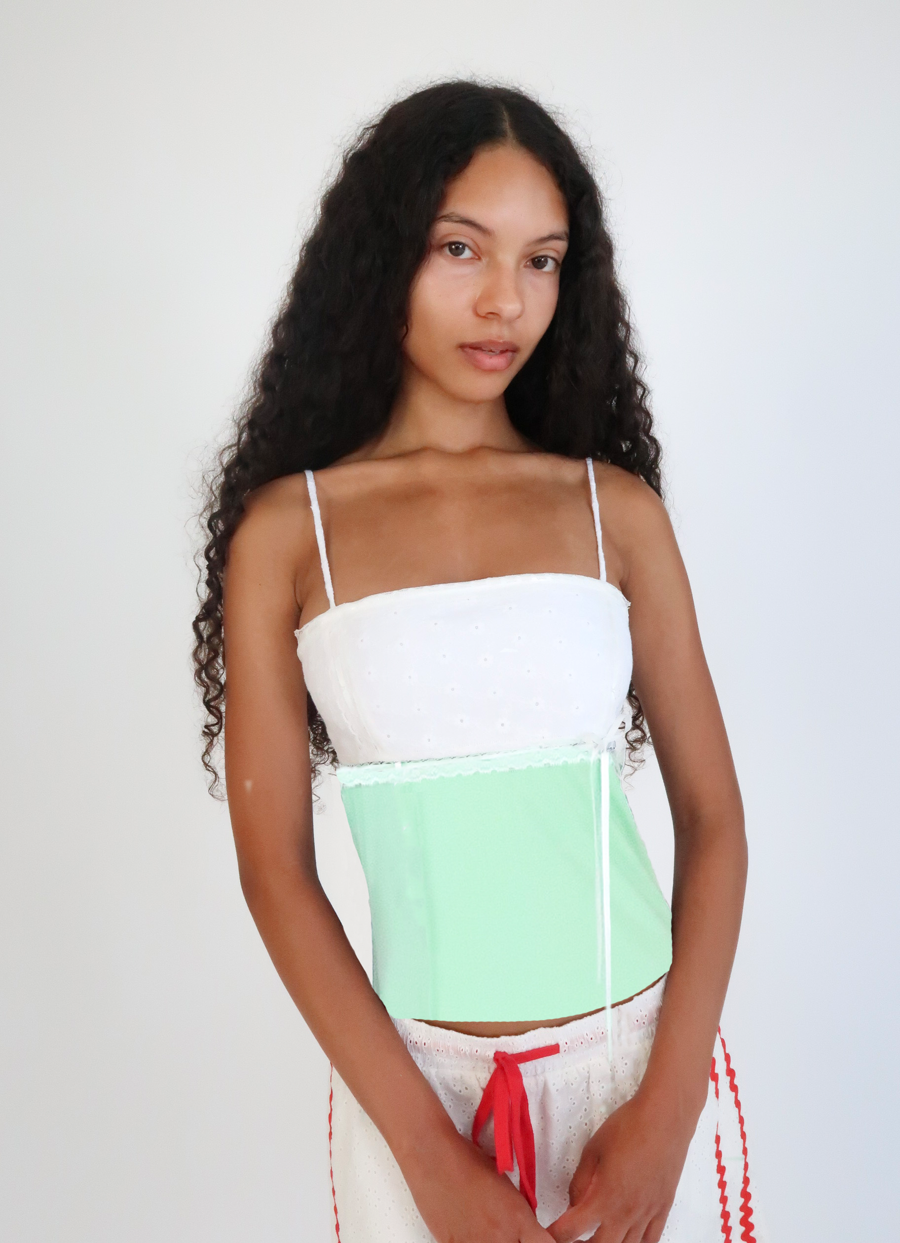Victoria Top - Green/White
