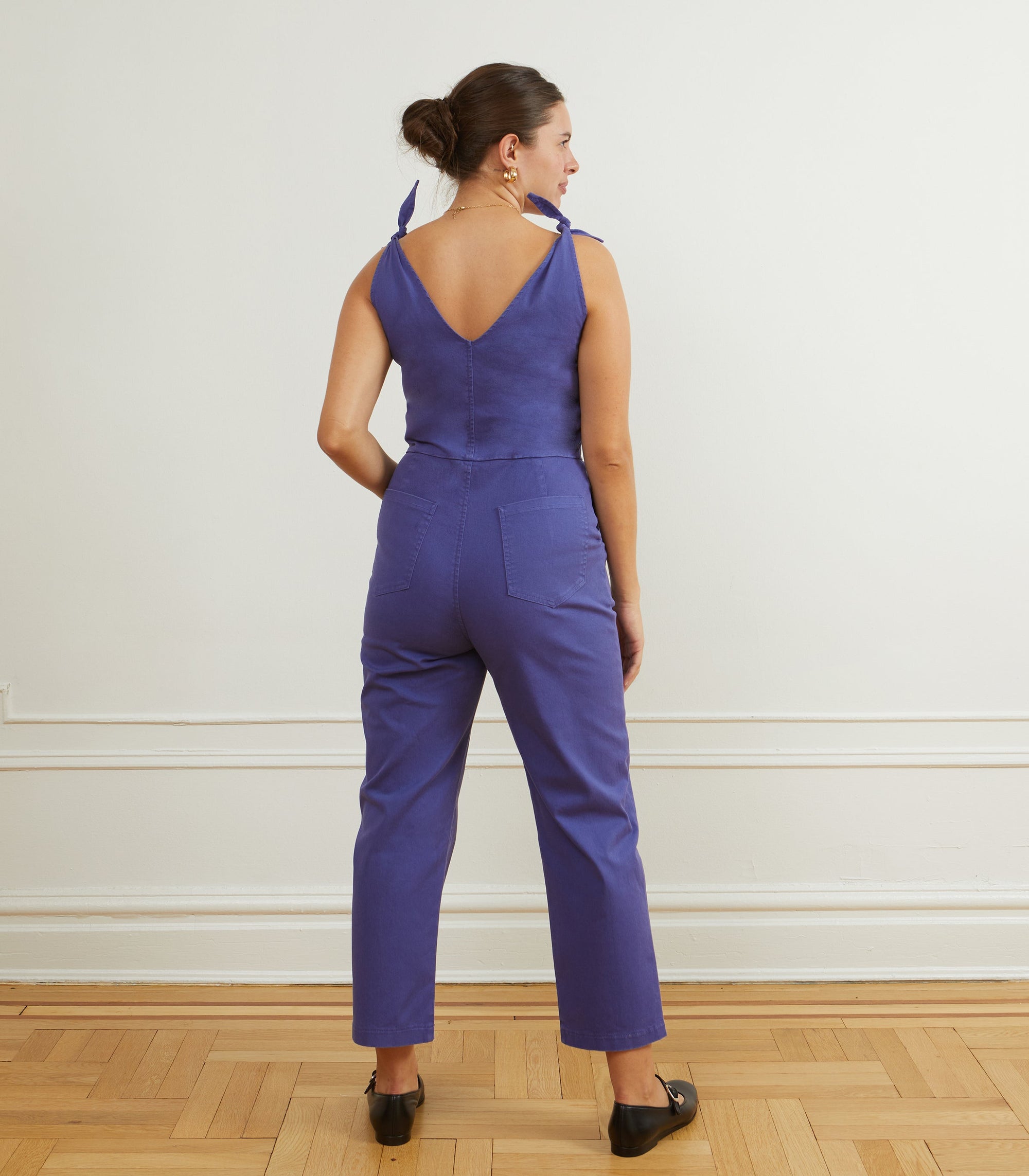 Slate Tie Strap Coveralls - Violet