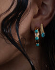 Leeada - Reve Gem Hoops - Turquoise/Gold -