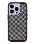 Wildflower iPhone case 15 Pro Rhinestone | White Sparkle Cute