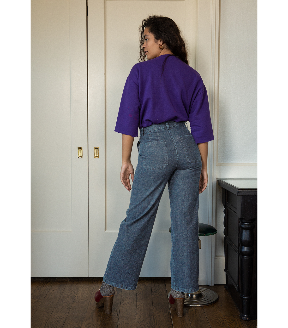 Loup - Kate Wide Leg Ankle Jeans - Washed Indigo -
