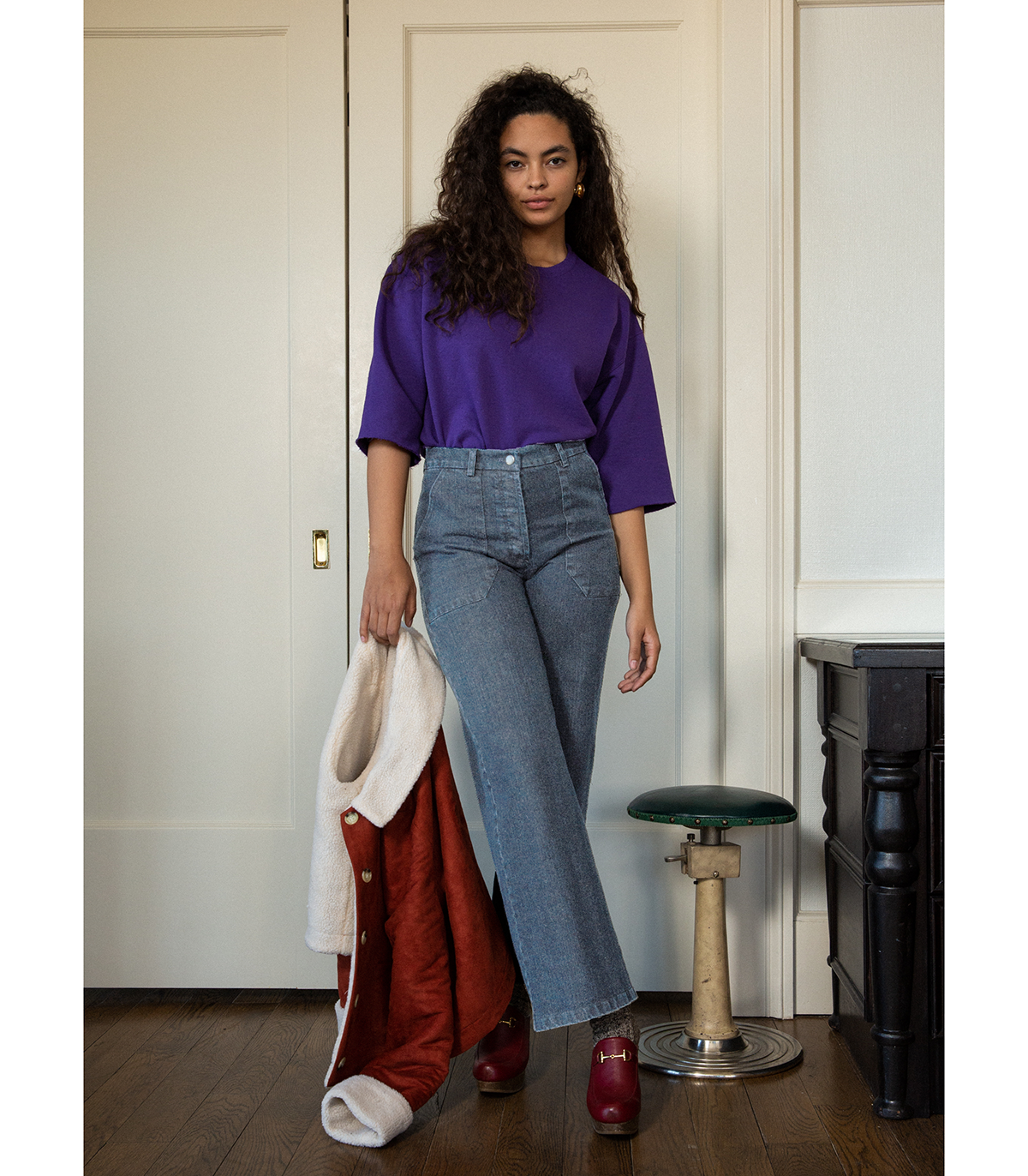Loup - Kate Wide Leg Ankle Jeans - Washed Indigo -