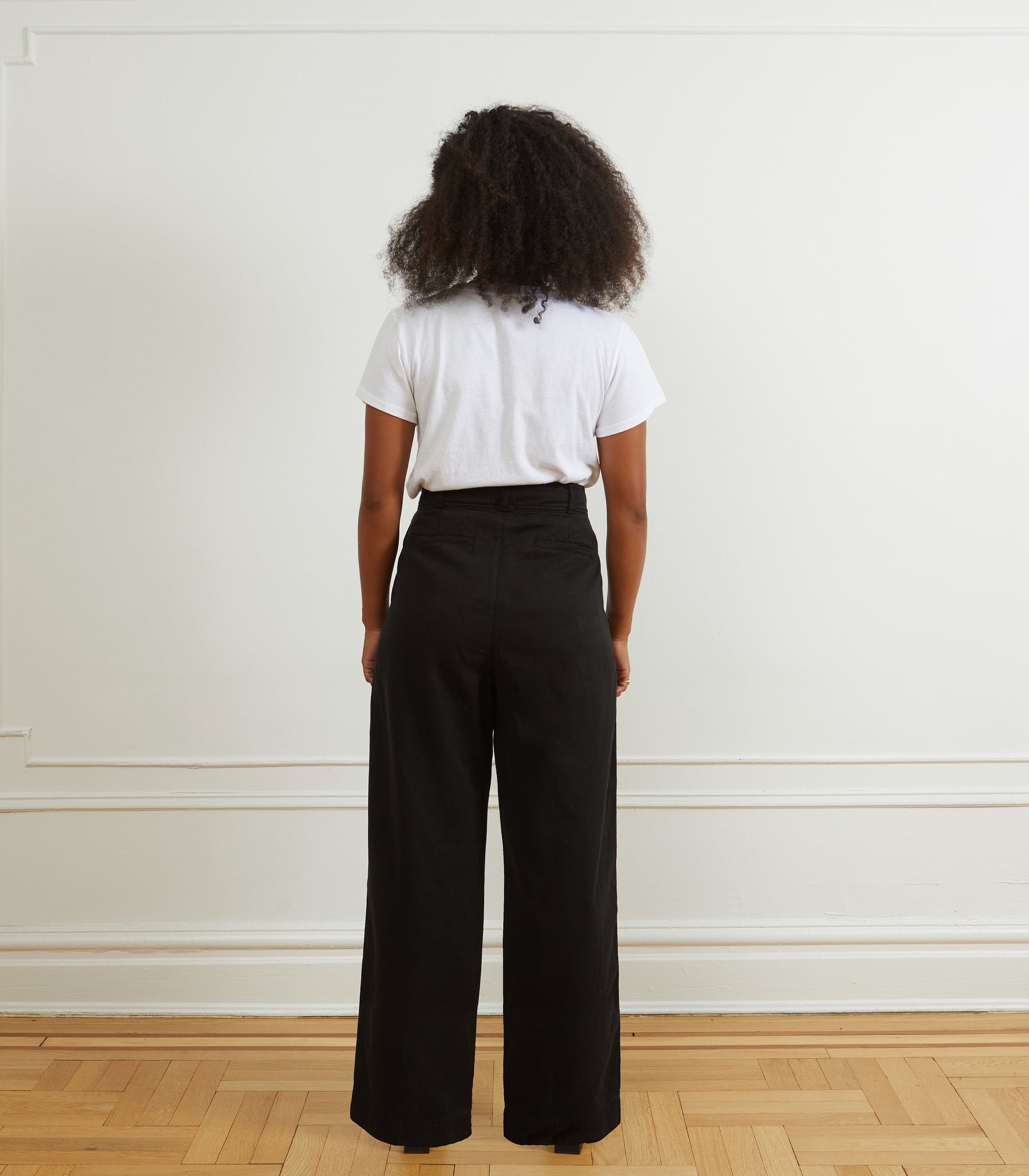 Jack Pleated Wide-Leg Trousers - Black
