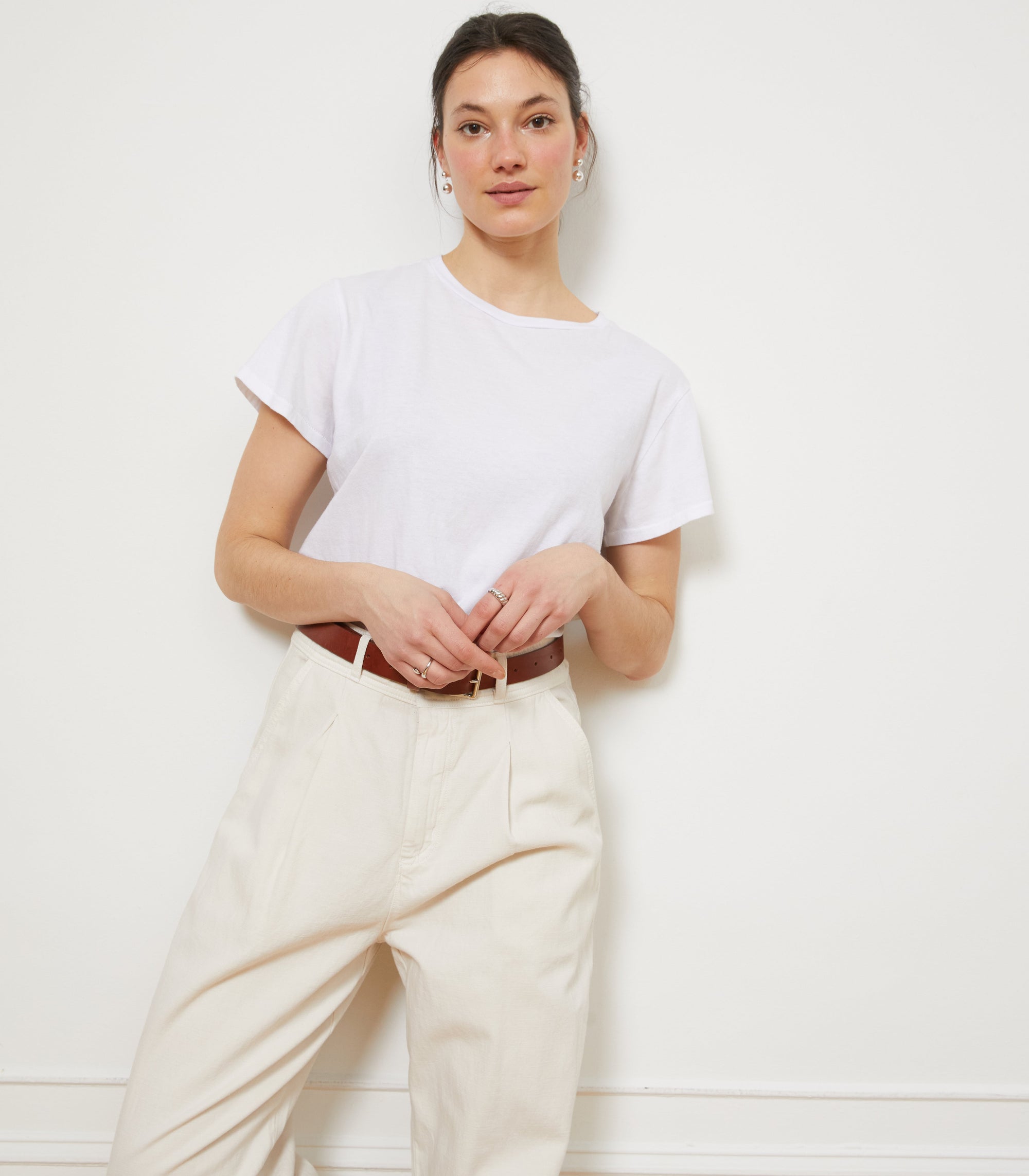 Jack Pleated Wide-Leg Trousers - Salt