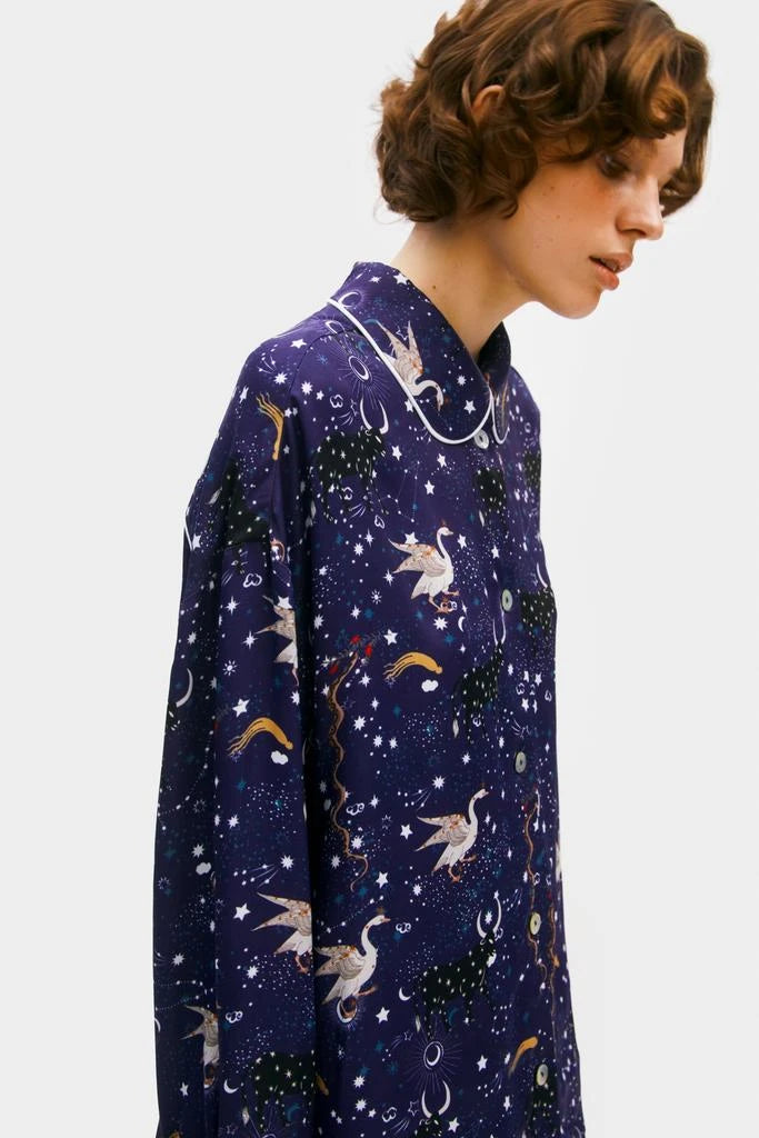 Pastelle Oversized Shirt - Navy Mystic Print