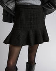 & Other Stories - Ruffle Tweed Mini Skirt - Black -