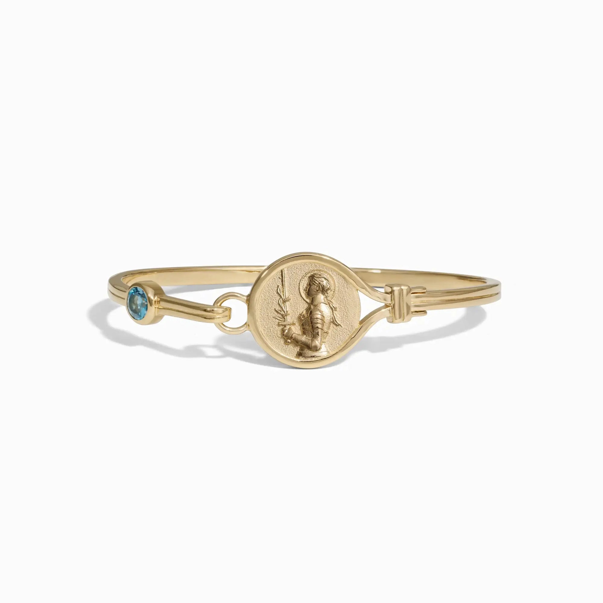 Awe Inspired - Goddess Cuff Bracelet - 14K Yellow Gold Vermeil 6.3" Joan of Arc