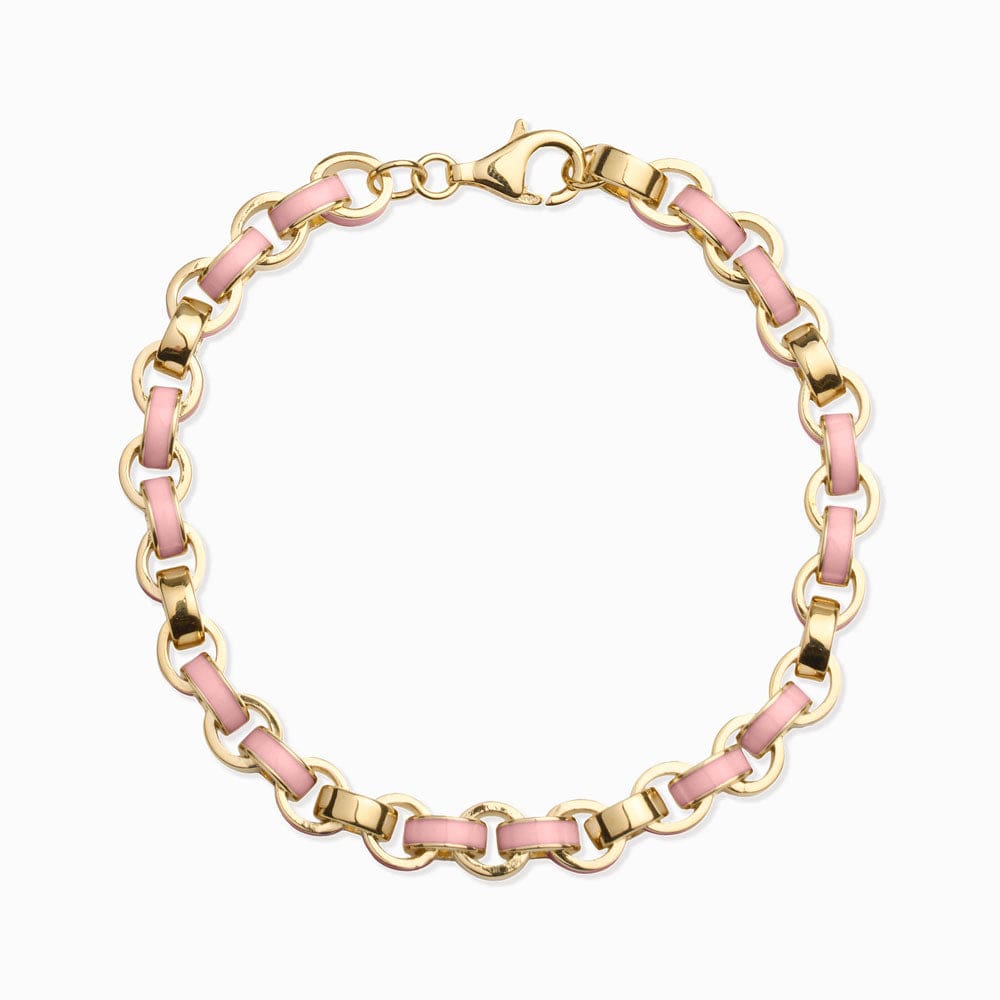 Awe Inspired - Chunky Enamel Bracelet - 14K Yellow Gold Vermeil Blush