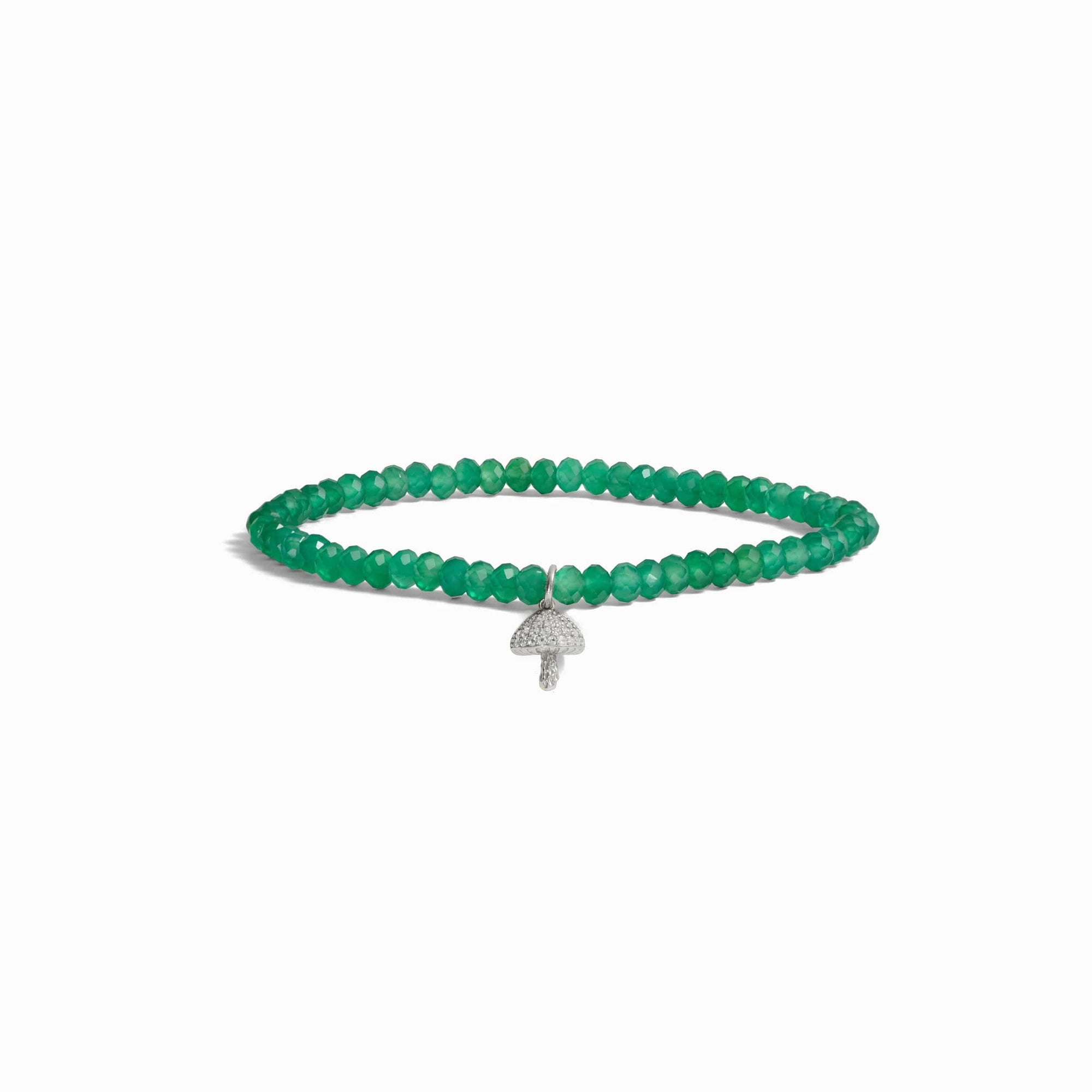 Awe Inspired - Mushroom Green Onyx Beaded Bracelet -