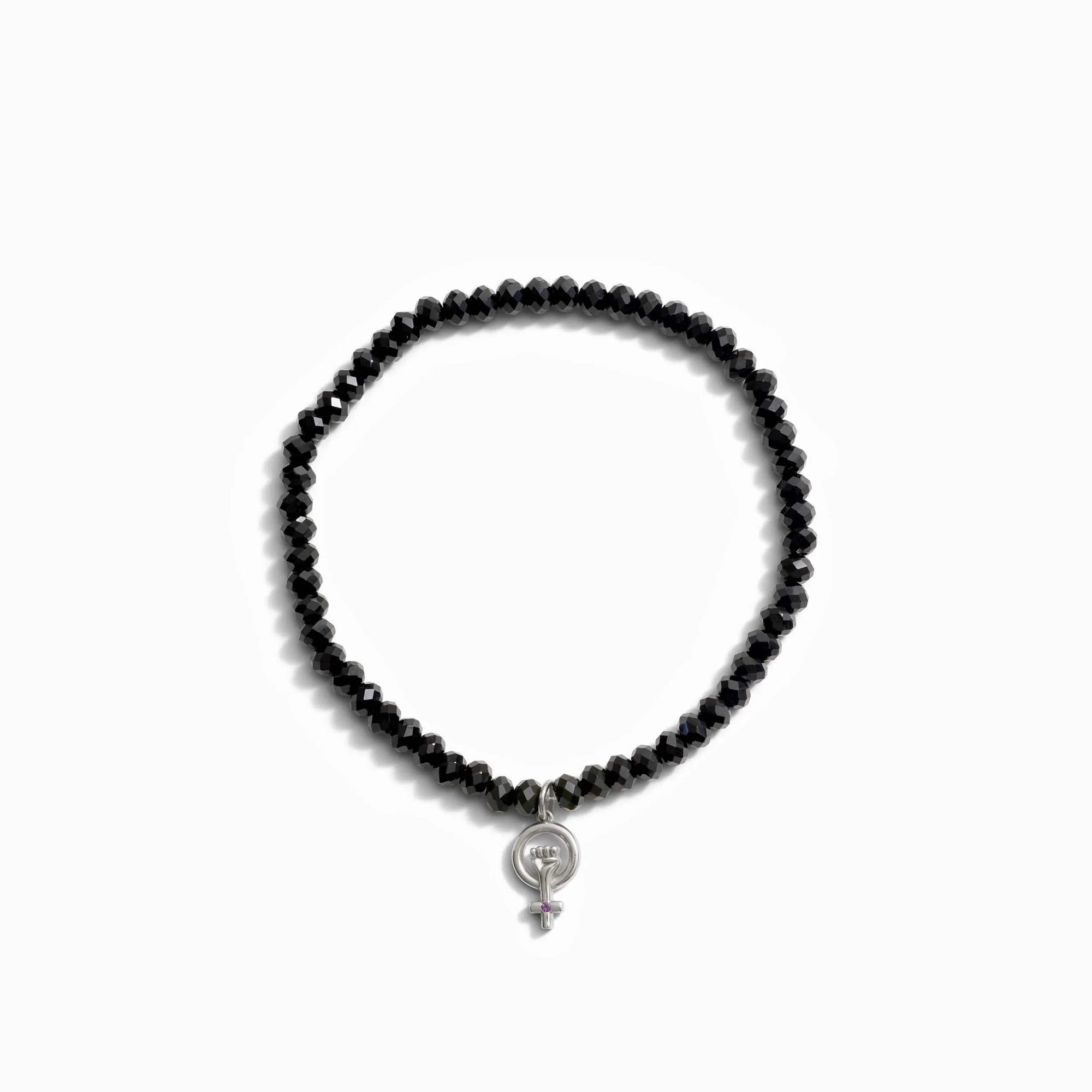 Awe Inspired - Woman Power Onyx Beaded Bracelet - 925 Sterling Silver