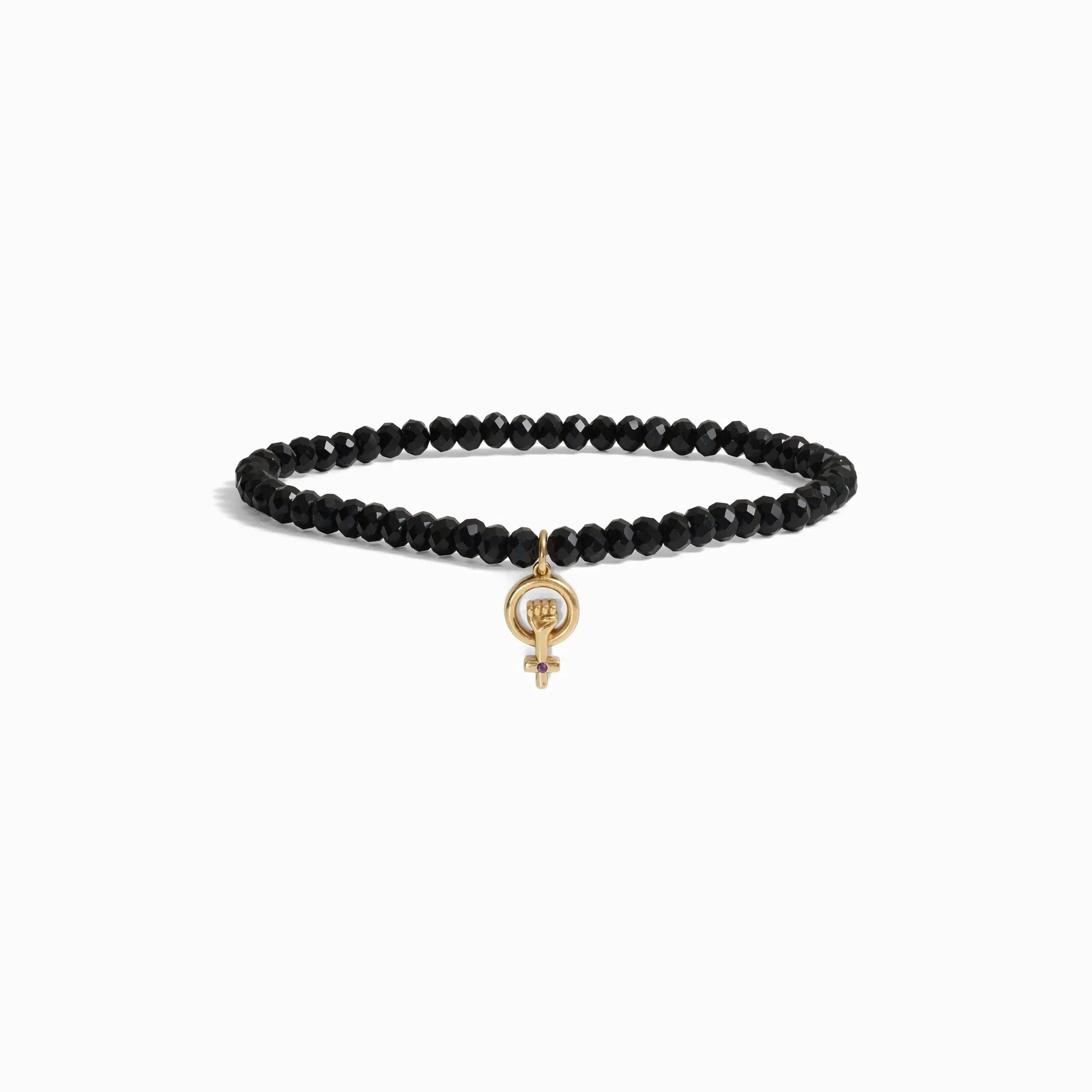 Awe Inspired - Woman Power Onyx Beaded Bracelet -