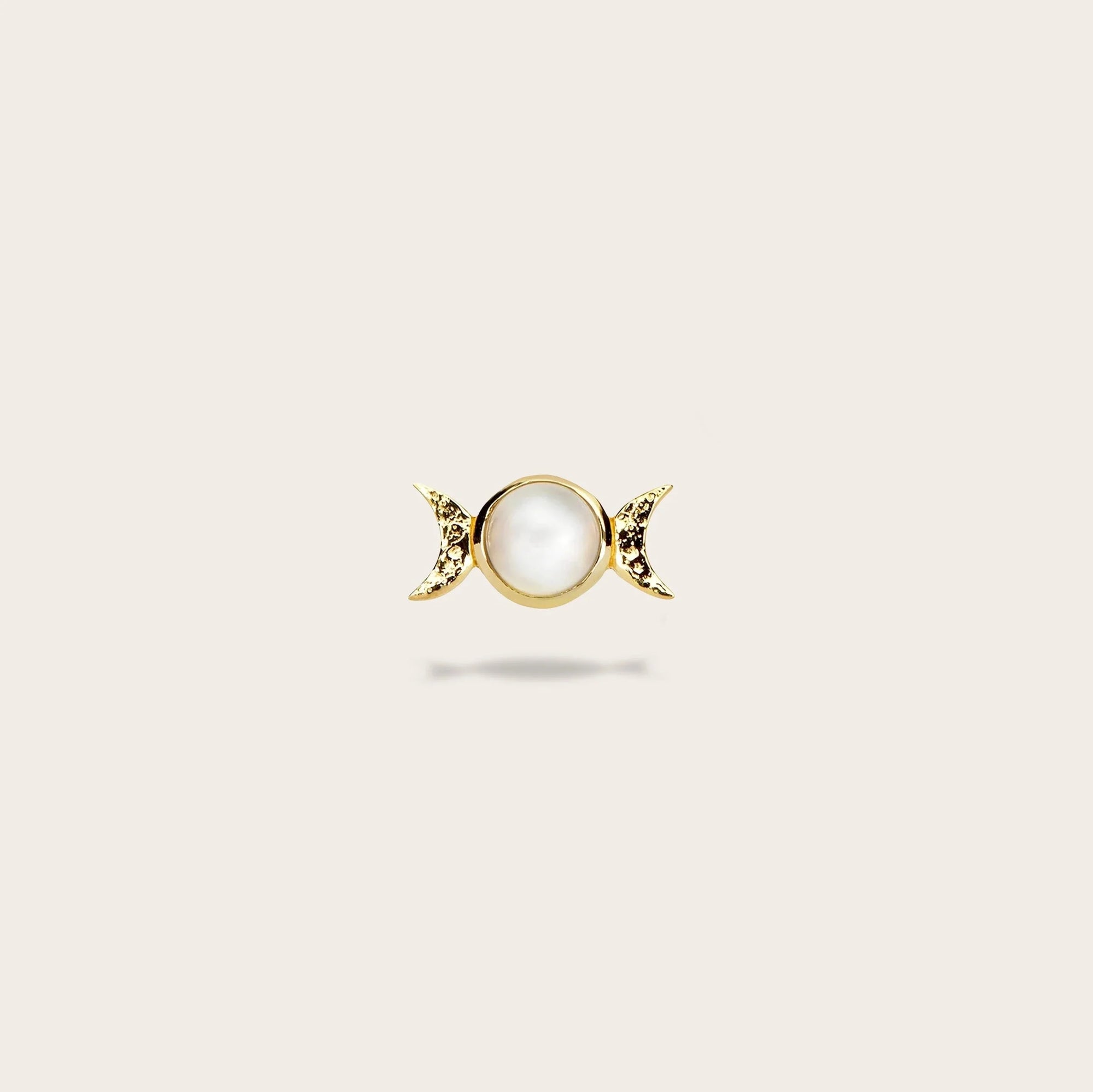 Awe Inspired - Mini Triple Moon Stud Earring - 14K Yellow Gold Vermeil Single