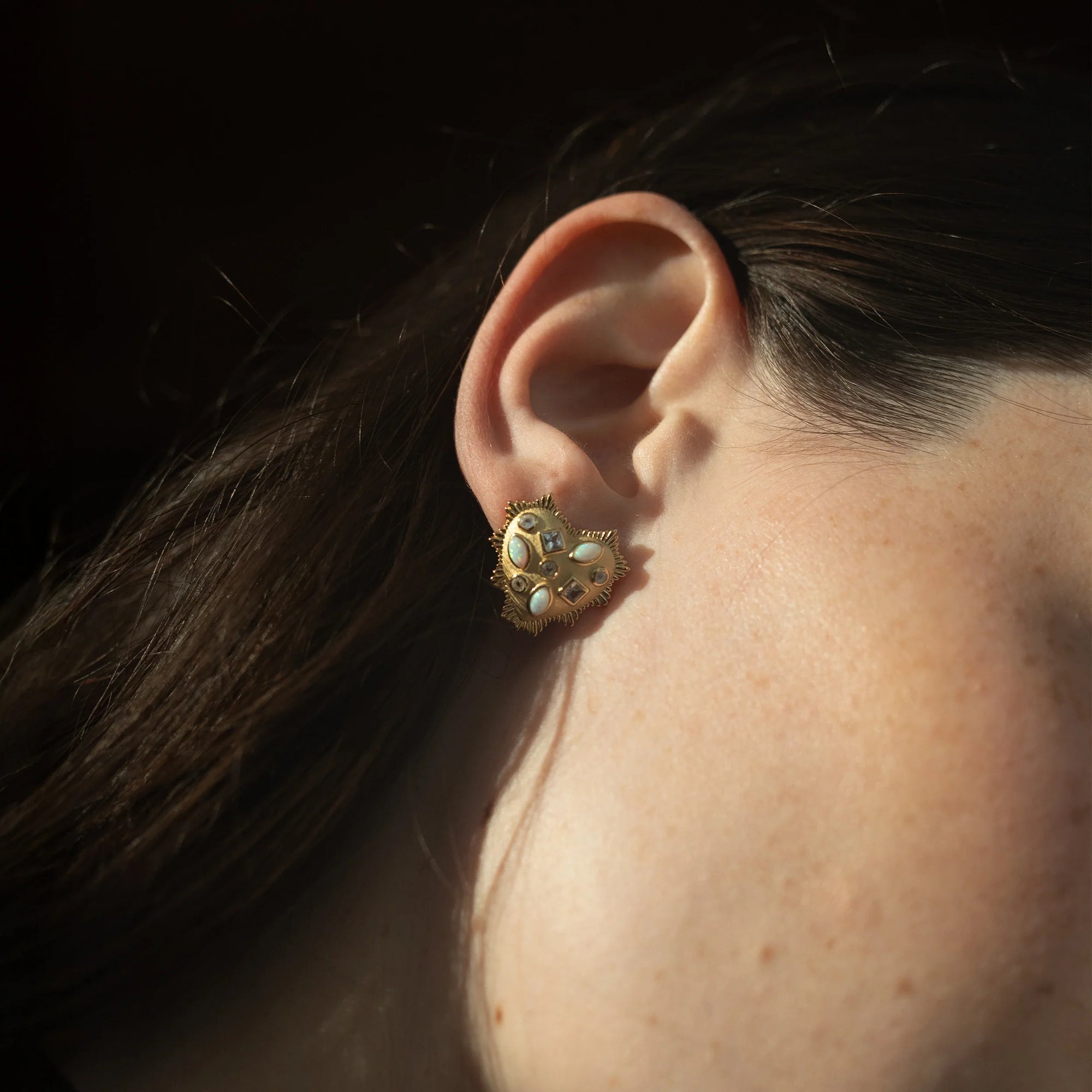 Awe Inspired - Gemstone Radiant Heart Studs -