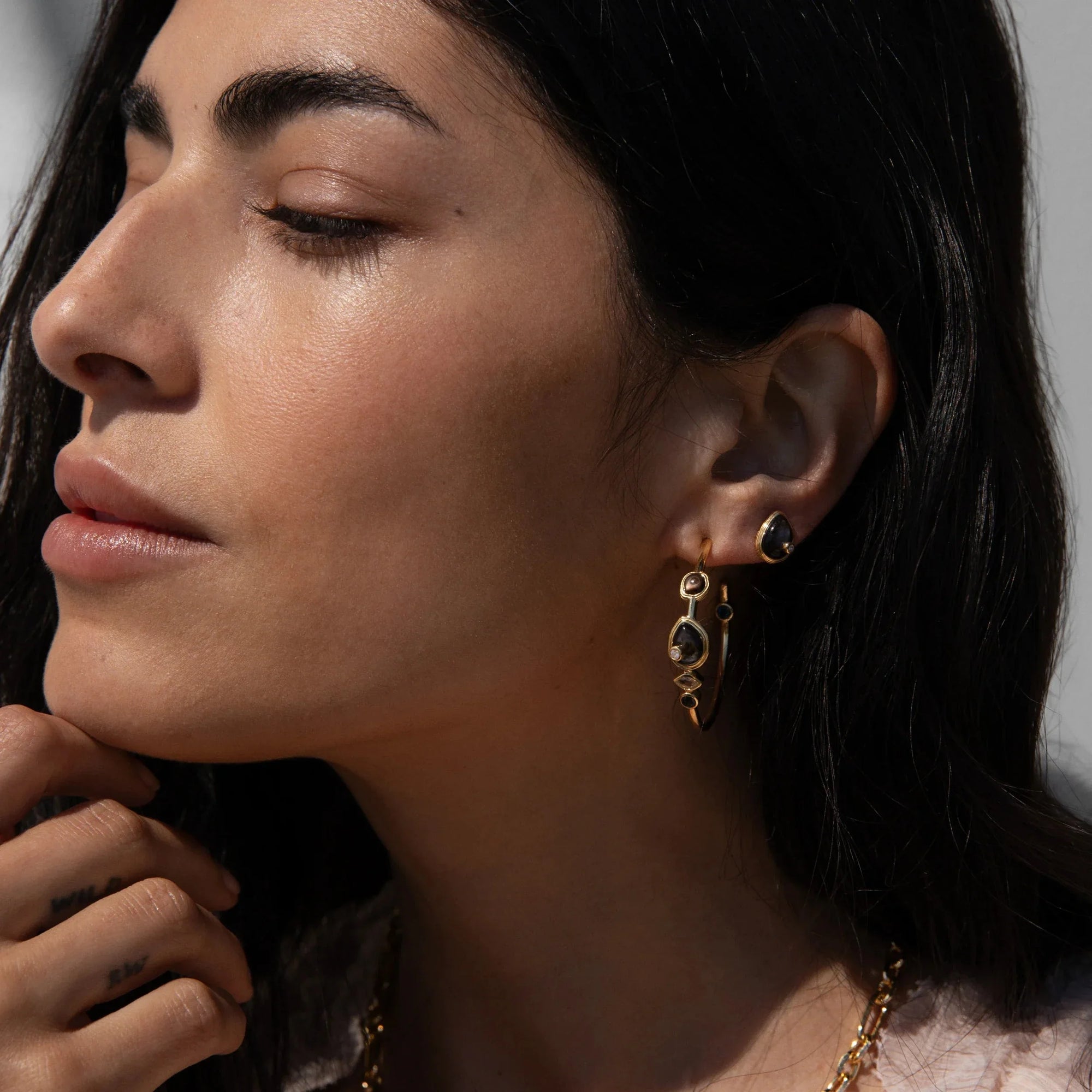Awe Inspired - Organic Pearl Gemstone Hoops -
