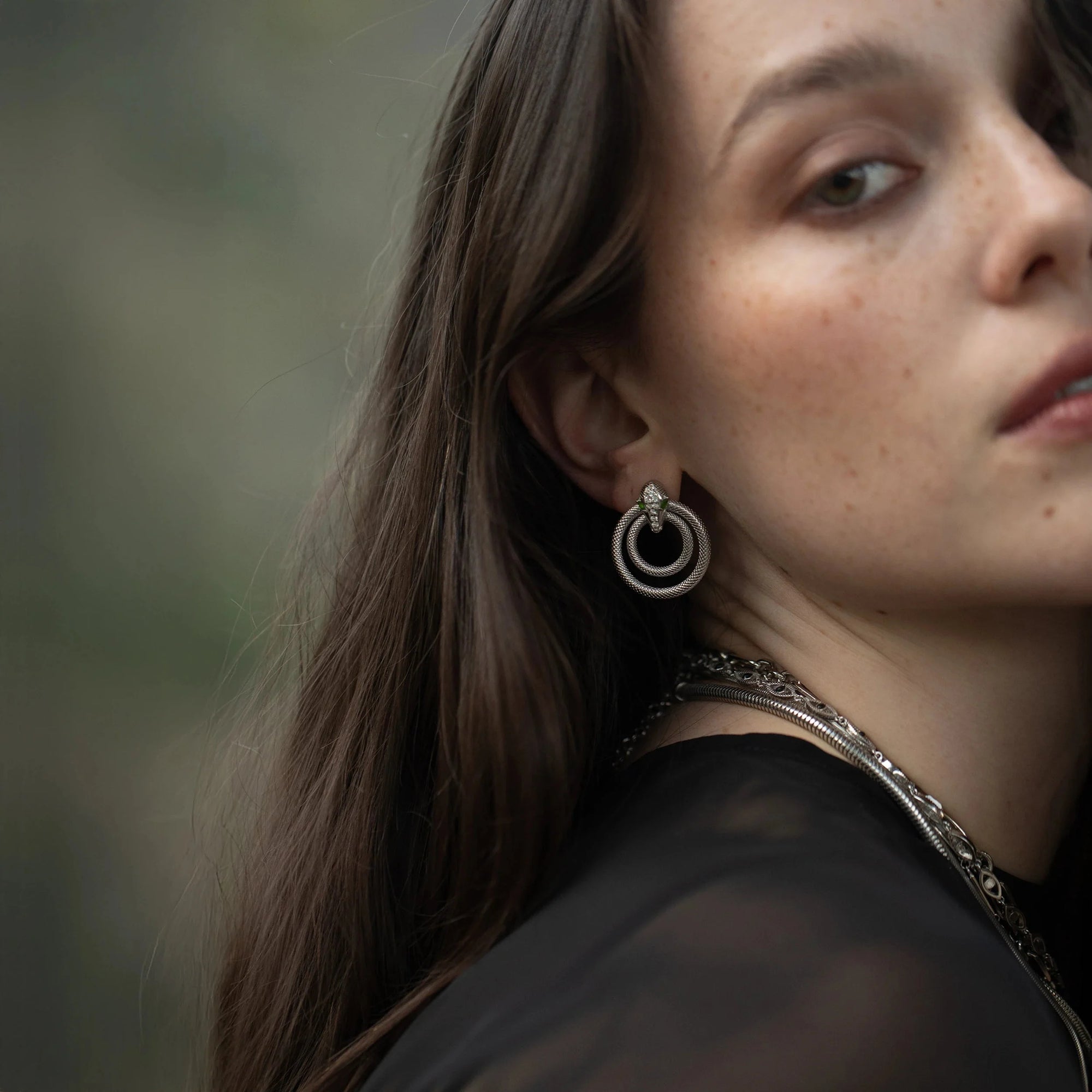 Awe Inspired - Snake Doorknocker Earrings -