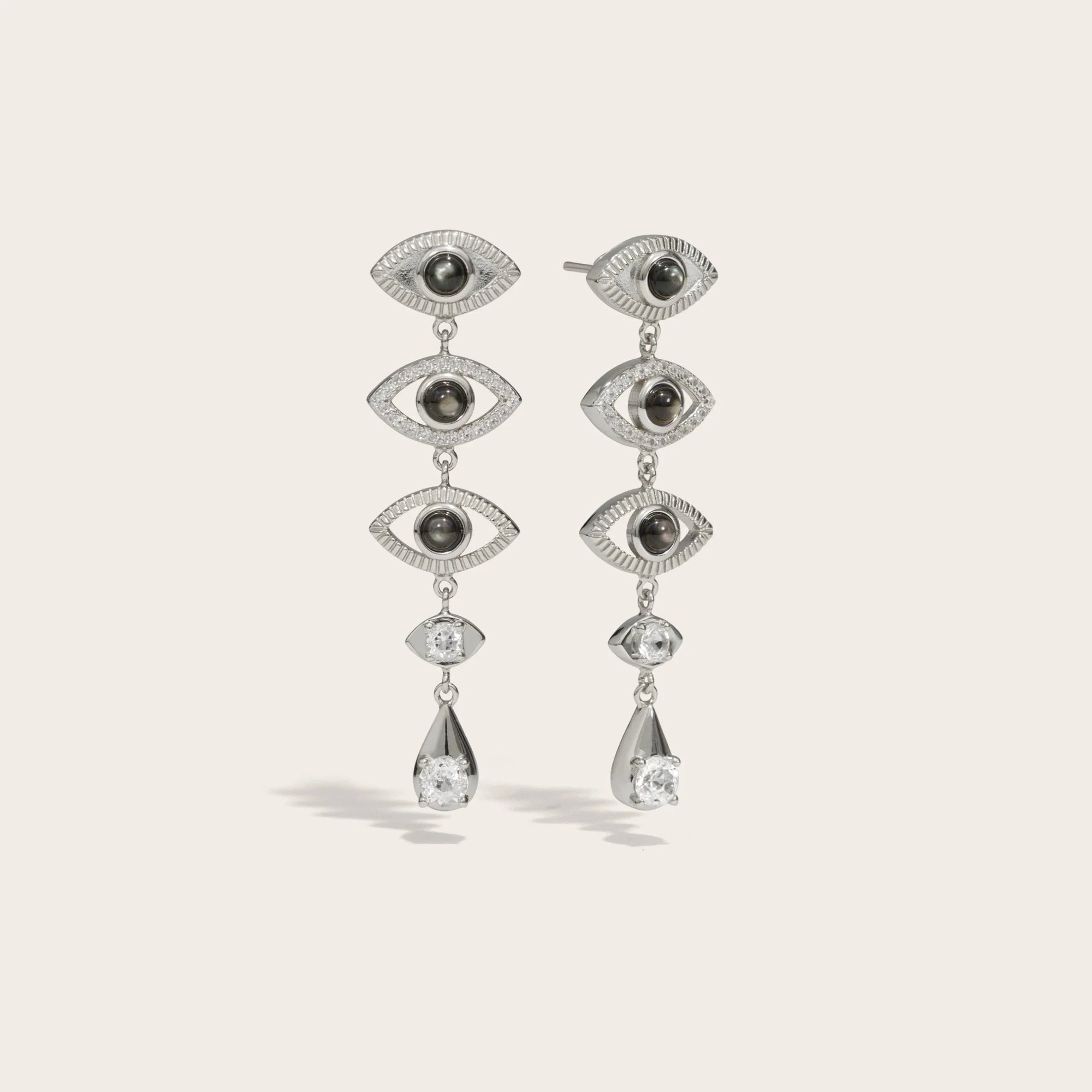 Awe Inspired - Third Eye Drop Earrings - 925 Sterling Silver