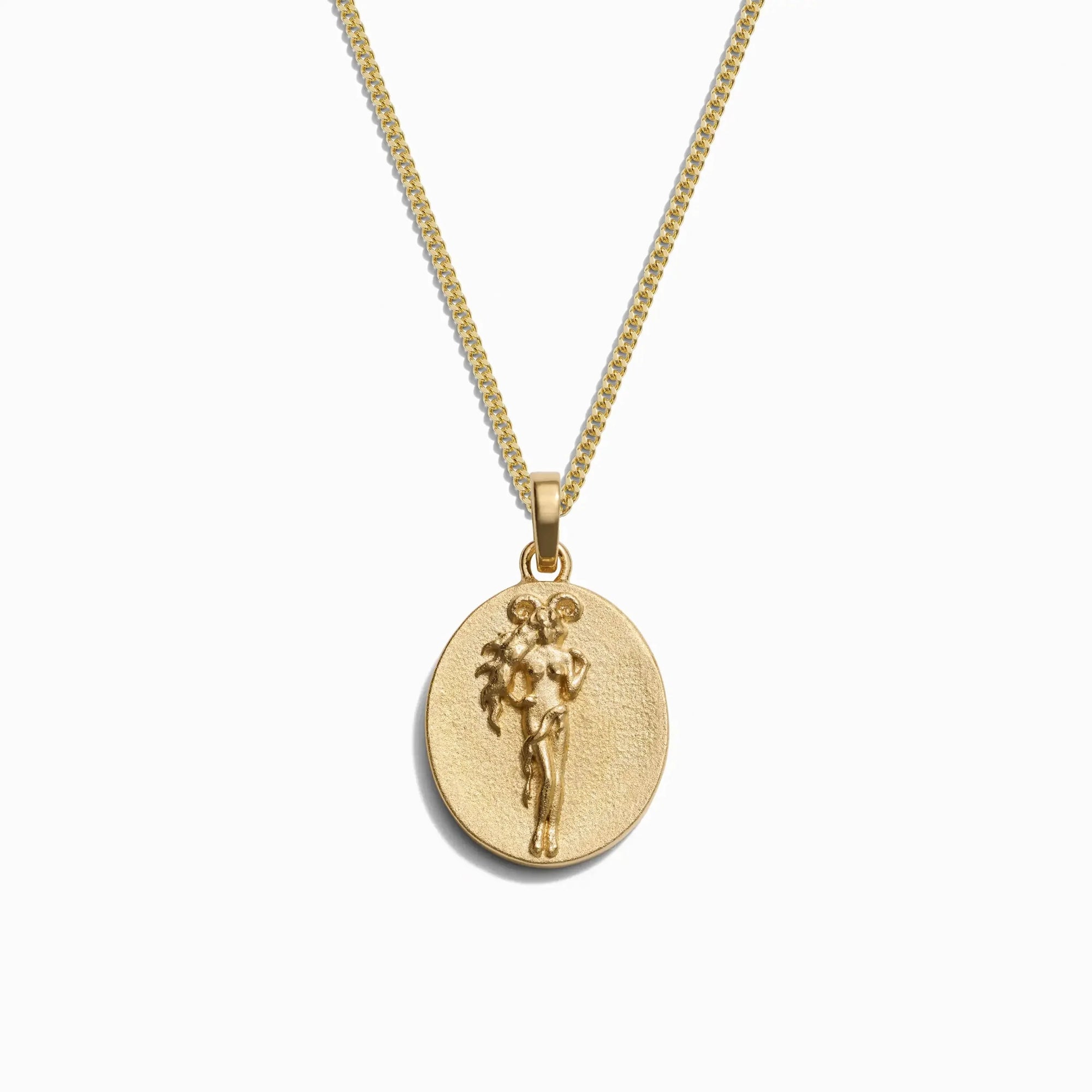 Awe Inspired - Men's Zodiac Necklace - 14K Yellow Gold Vermeil Aries 22" Cuban Chain
