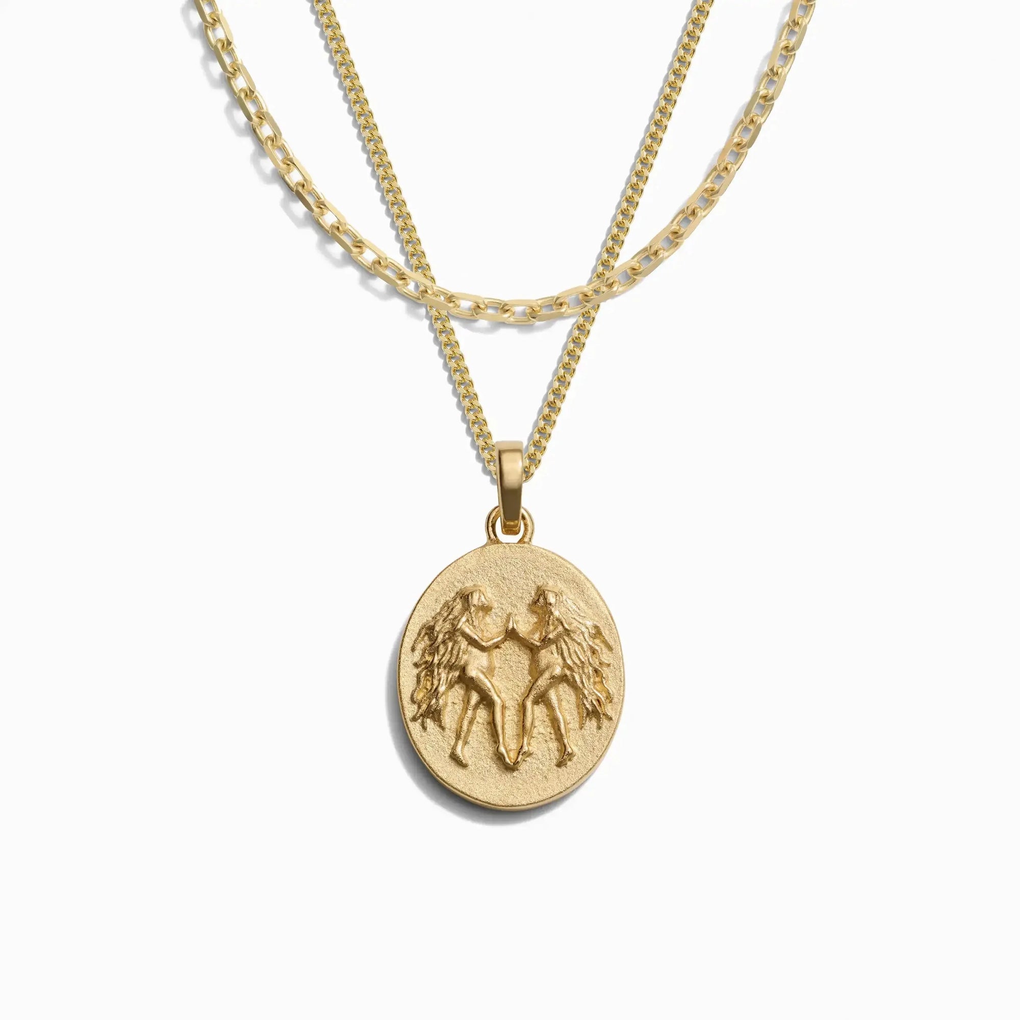 Awe Inspired - Men's Zodiac Goddess Amulet Set - 14K Yellow Gold Vermeil Gemini