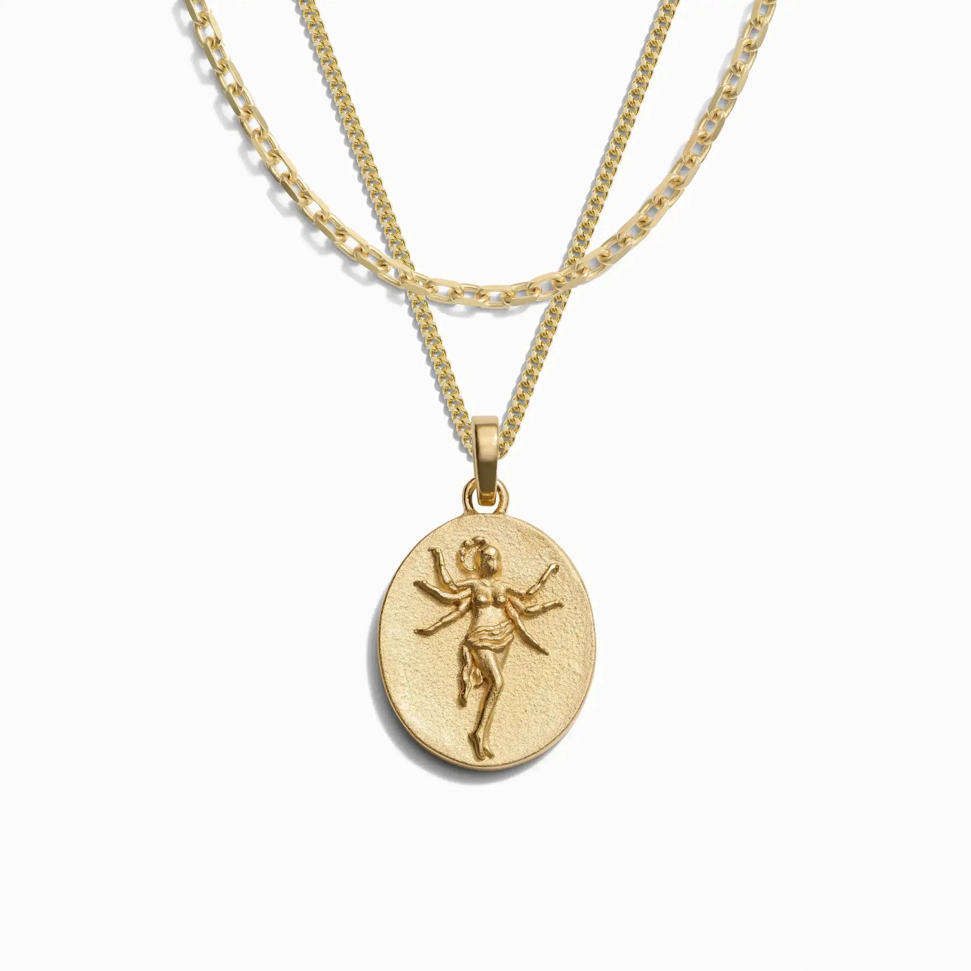 Awe Inspired - Men's Zodiac Goddess Amulet Set - 14K Yellow Gold Vermeil Scorpio