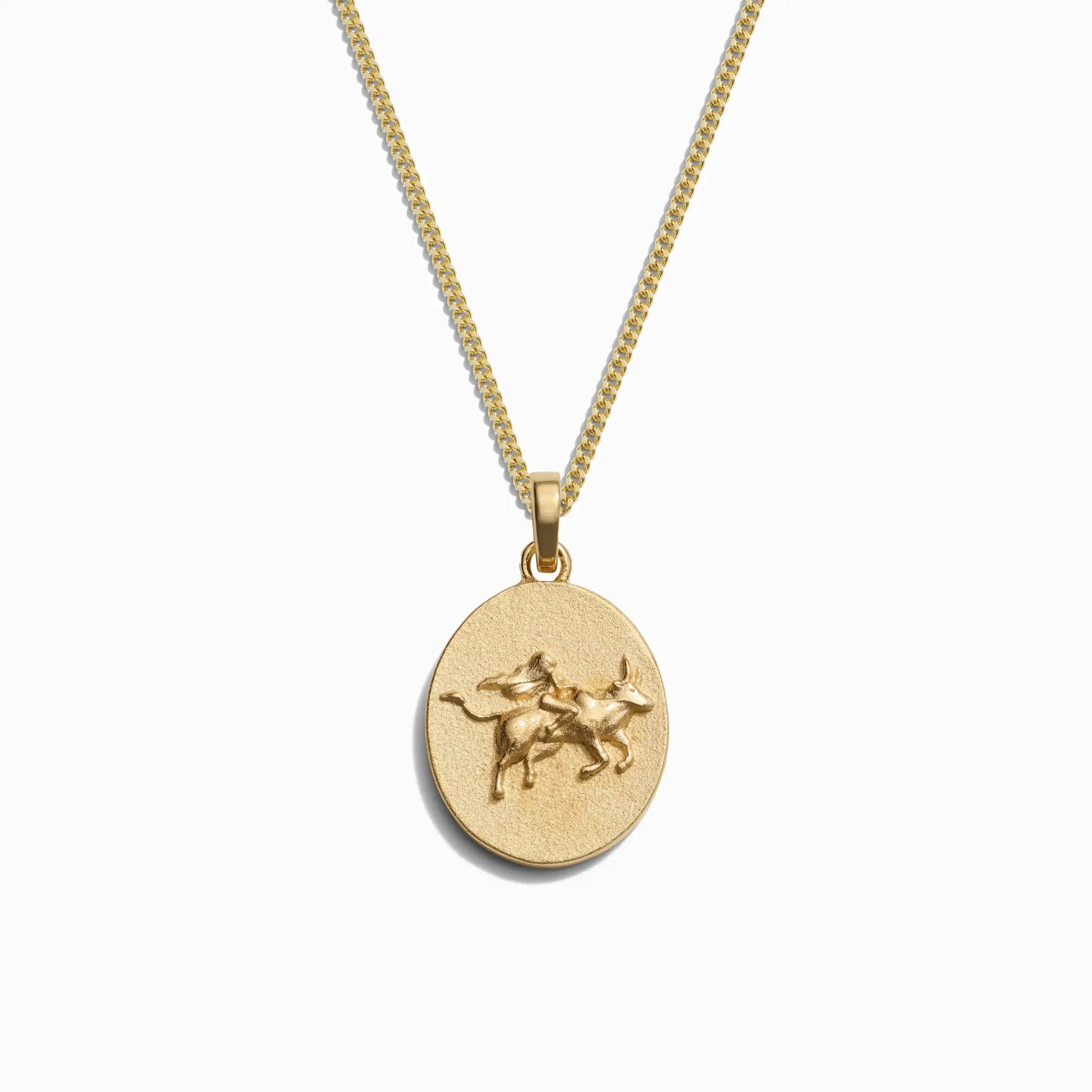 Awe Inspired - Men's Zodiac Necklace - 14K Yellow Gold Vermeil Taurus 22" Cuban Chain