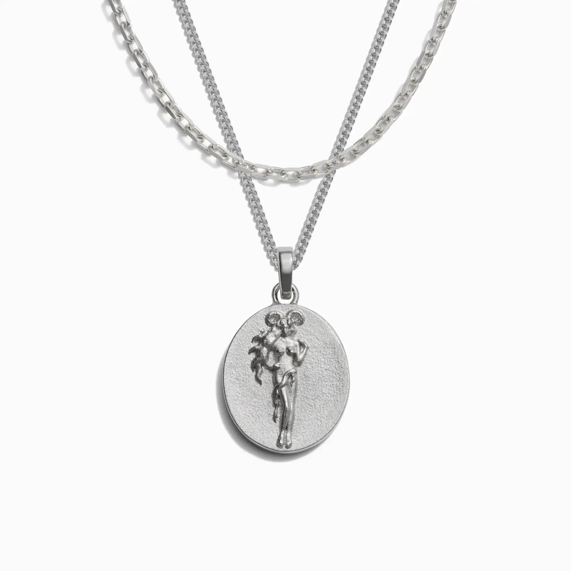 Awe Inspired - Men's Zodiac Goddess Amulet Set - 925 Sterling Silver Aries