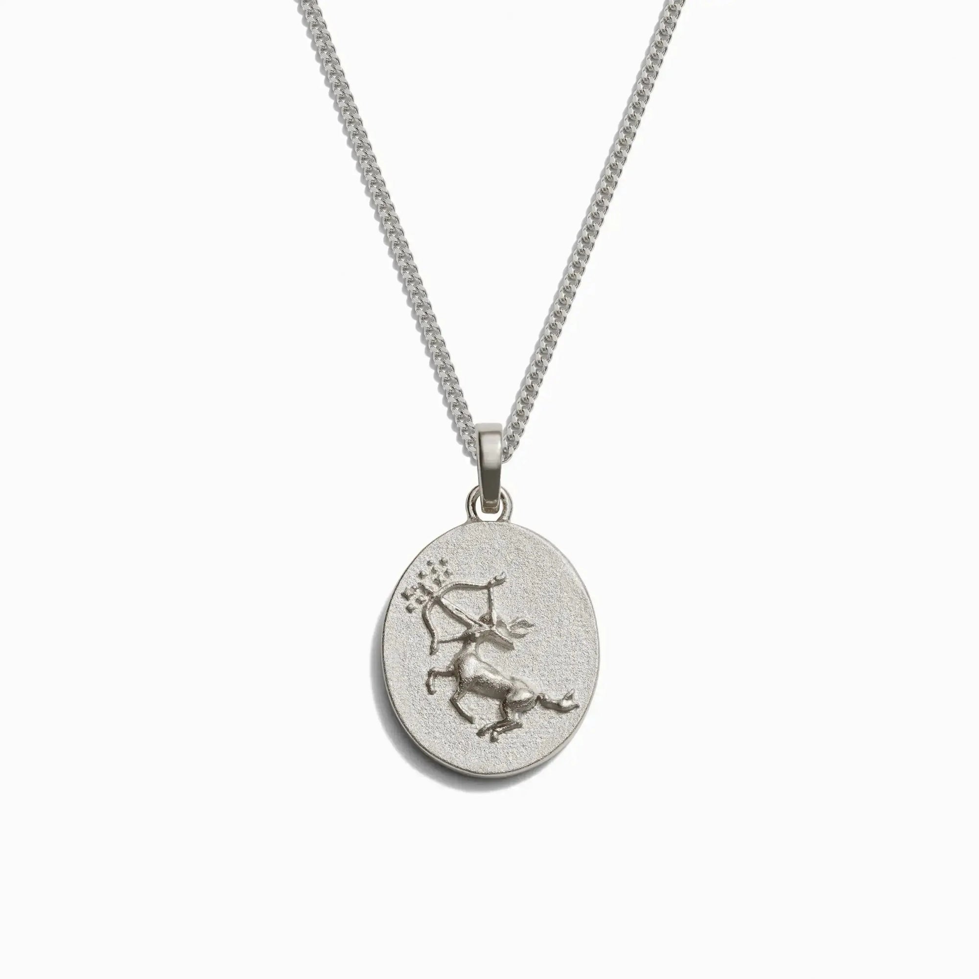 Awe Inspired - Men's Zodiac Necklace - 925 Sterling Silver Sagittarius 22" Cuban Chain