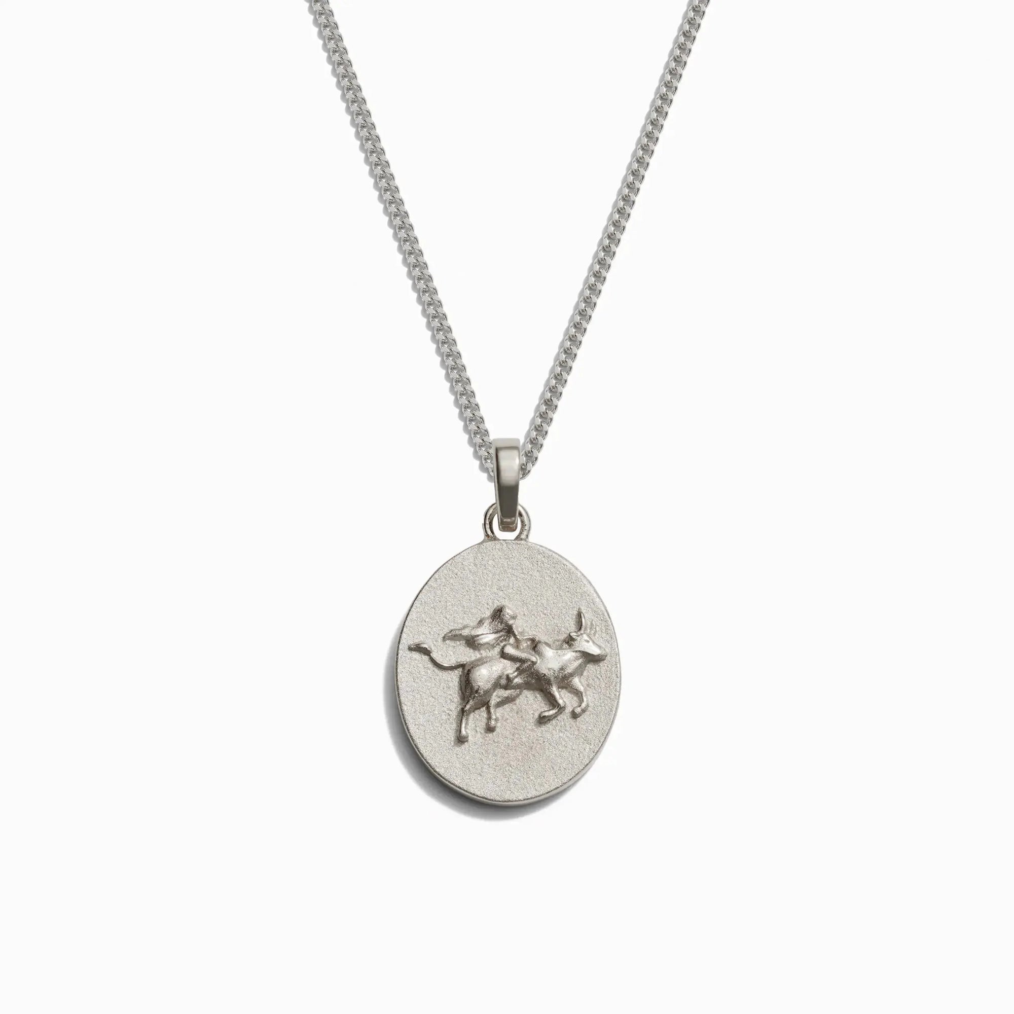 Awe Inspired - Men's Zodiac Necklace - 925 Sterling Silver Taurus 22" Cuban Chain