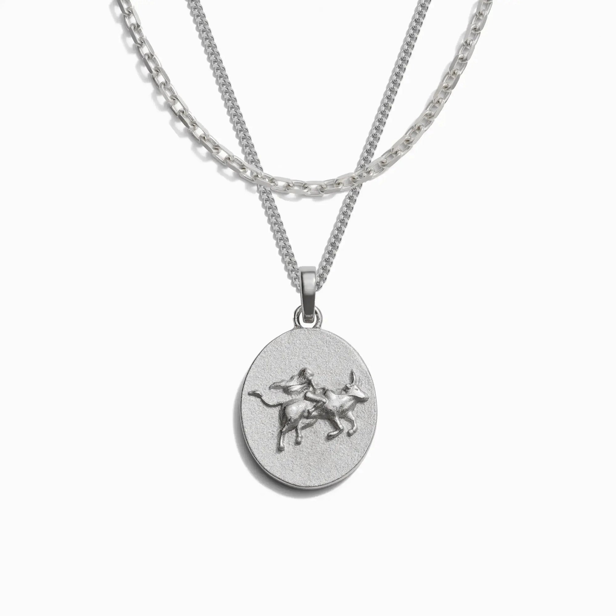 Awe Inspired - Men's Zodiac Goddess Amulet Set - 925 Sterling Silver Taurus