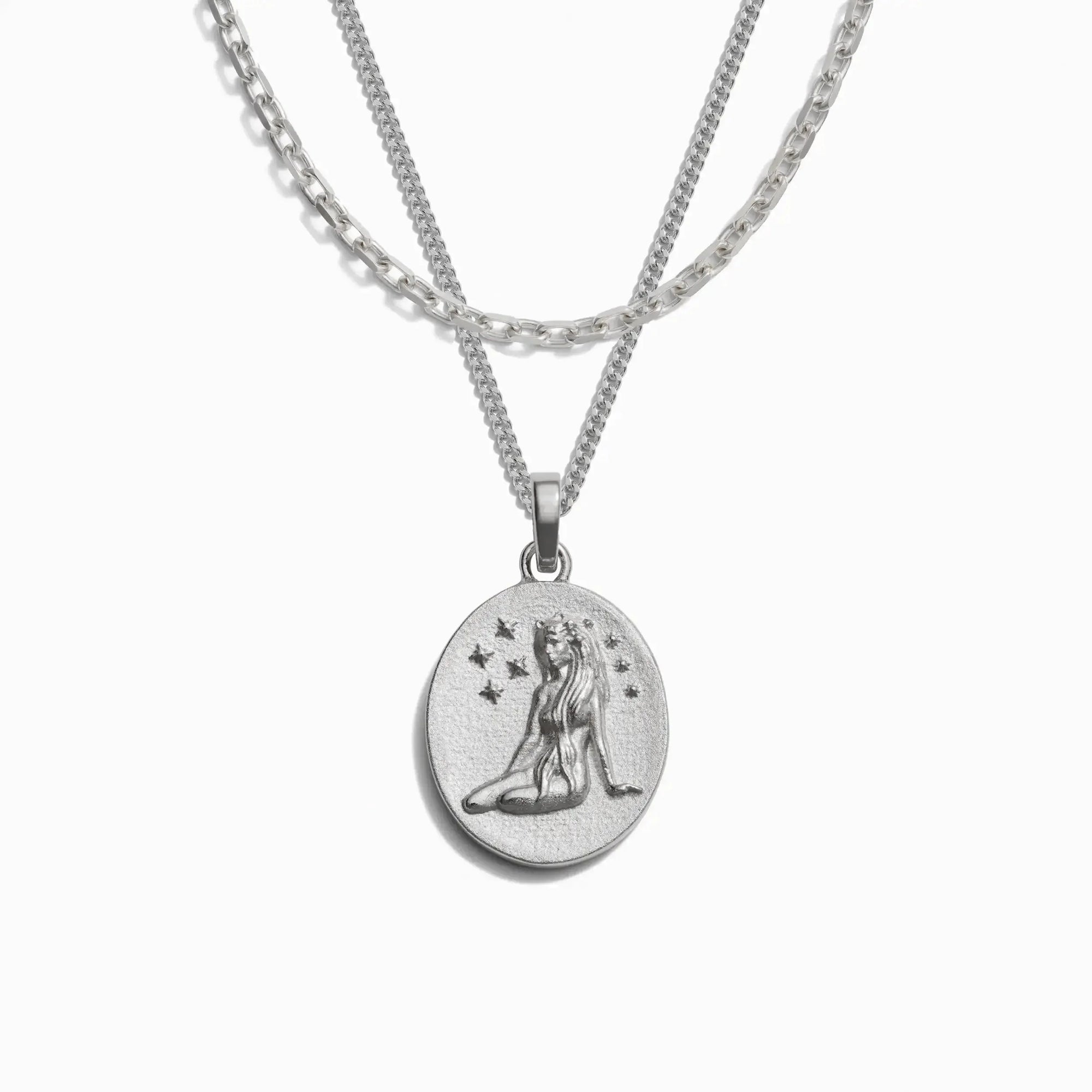 Awe Inspired - Men's Zodiac Goddess Amulet Set - 925 Sterling Silver Virgo