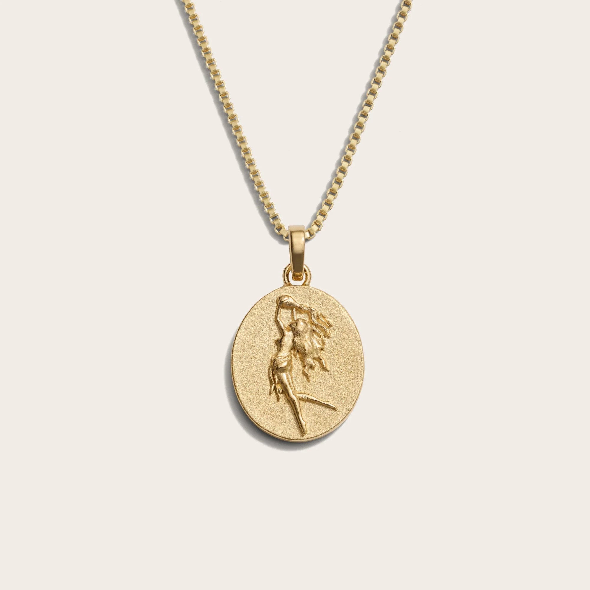 Awe Inspired - Zodiac Goddess Necklace - 14K Yellow Gold Vermeil Aquarius Standard