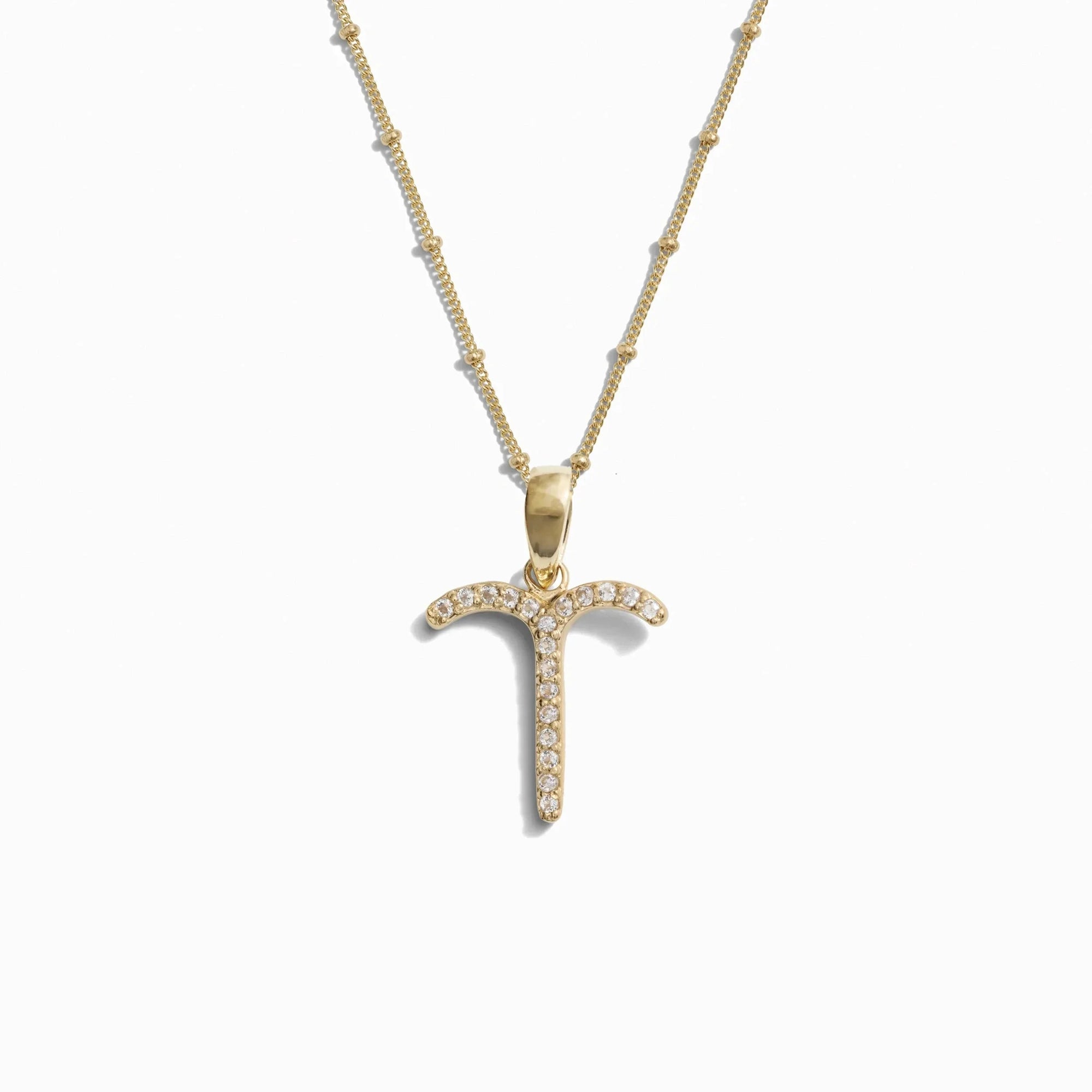 Awe Inspired - Gemstone Zodiac on Saturn Chain - 14K Yellow Gold Vermeil Aries 20-22" Saturn Chain