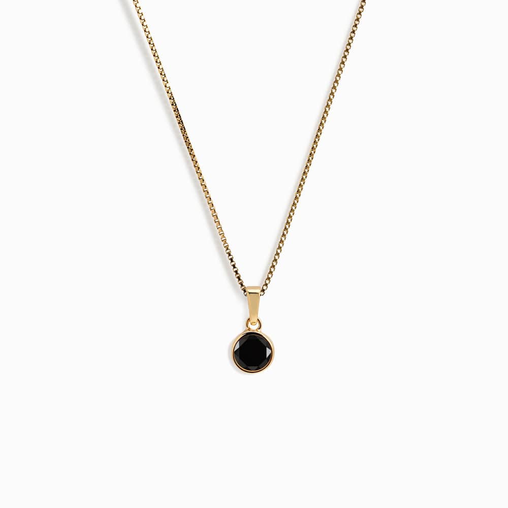 Awe Inspired - Gemstone Necklace - 14K Yellow Gold Vermeil Black Onyx