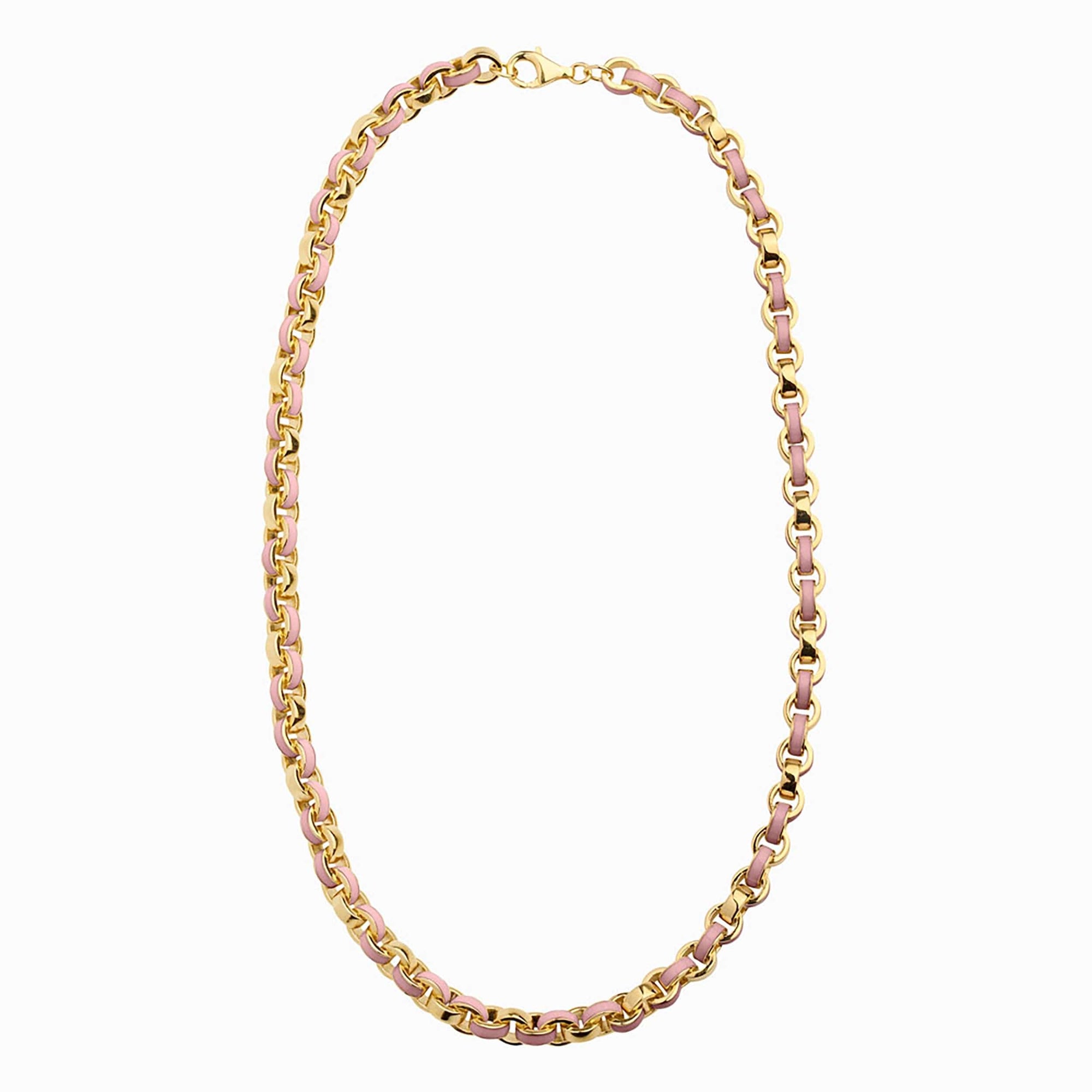 Awe Inspired - Chunky Colored Enamel Necklace - 14K Yellow Gold Vermeil Blush