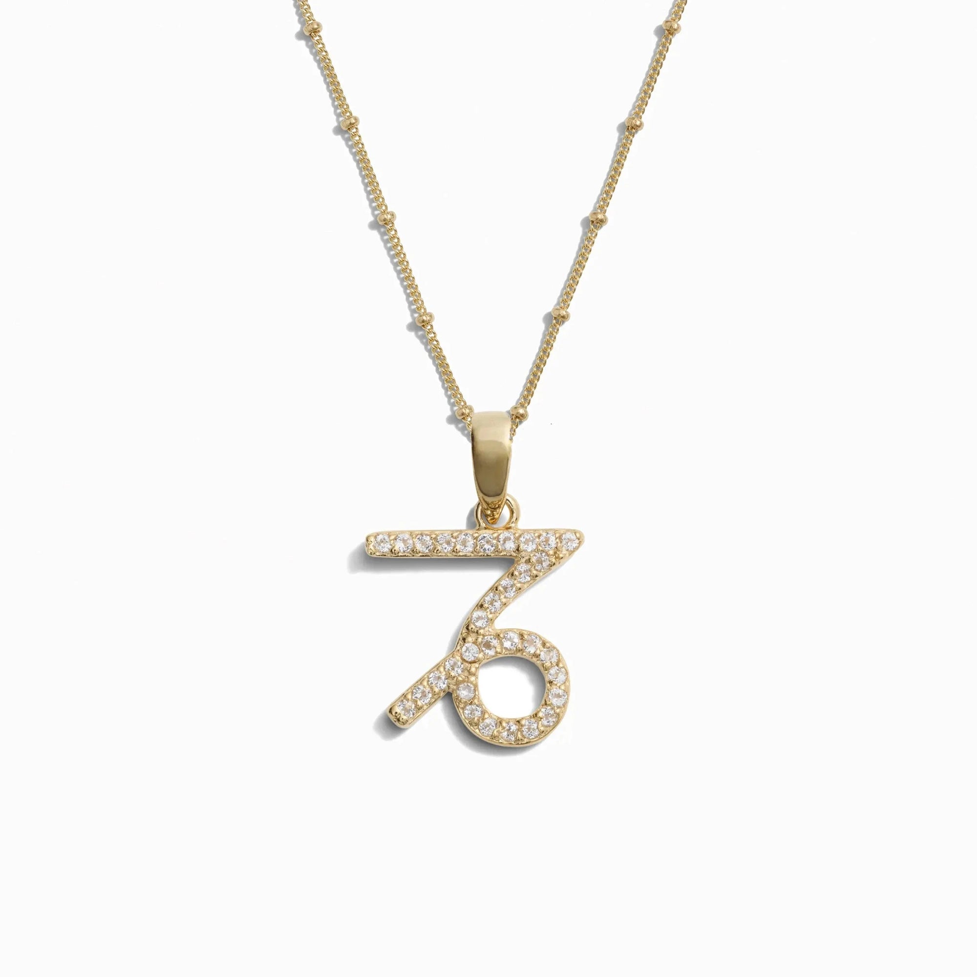 Awe Inspired - Gemstone Zodiac on Saturn Chain - 14K Yellow Gold Vermeil Capricorn 20-22" Saturn Chain
