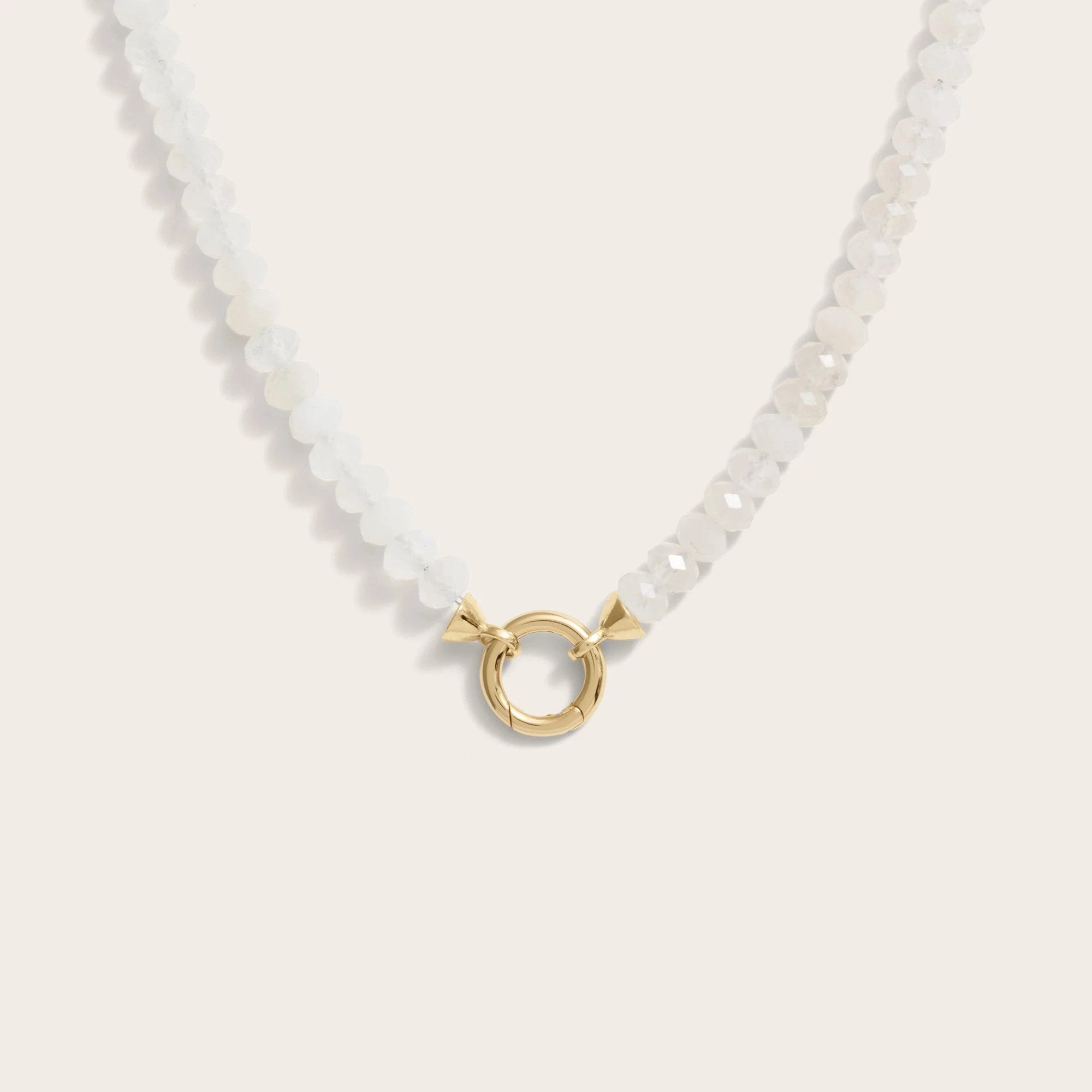 Awe Inspired - Gemstone Charm Necklace - 14K Yellow Gold Vermeil Moonstone