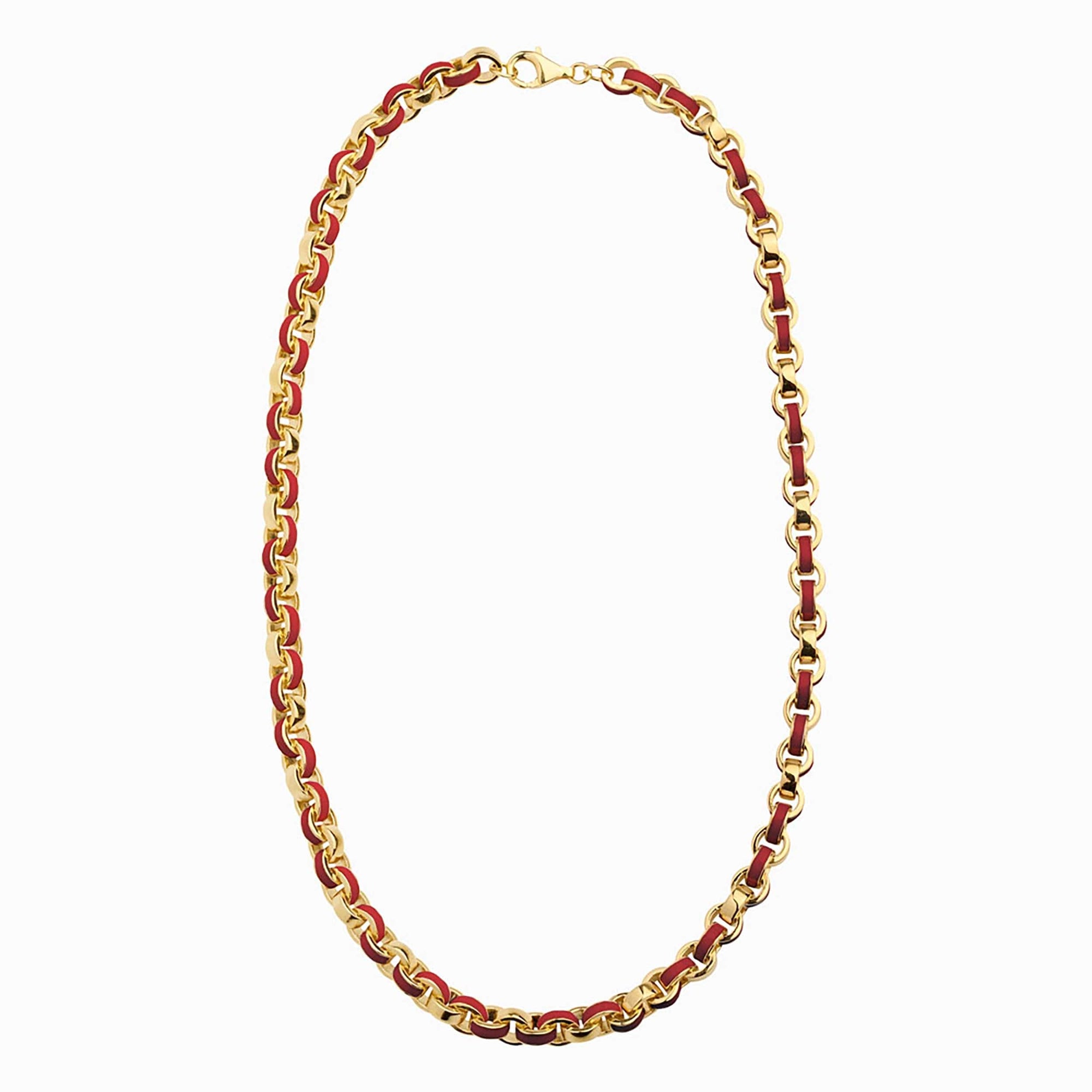 Awe Inspired - Chunky Colored Enamel Necklace - 14K Yellow Gold Vermeil Red
