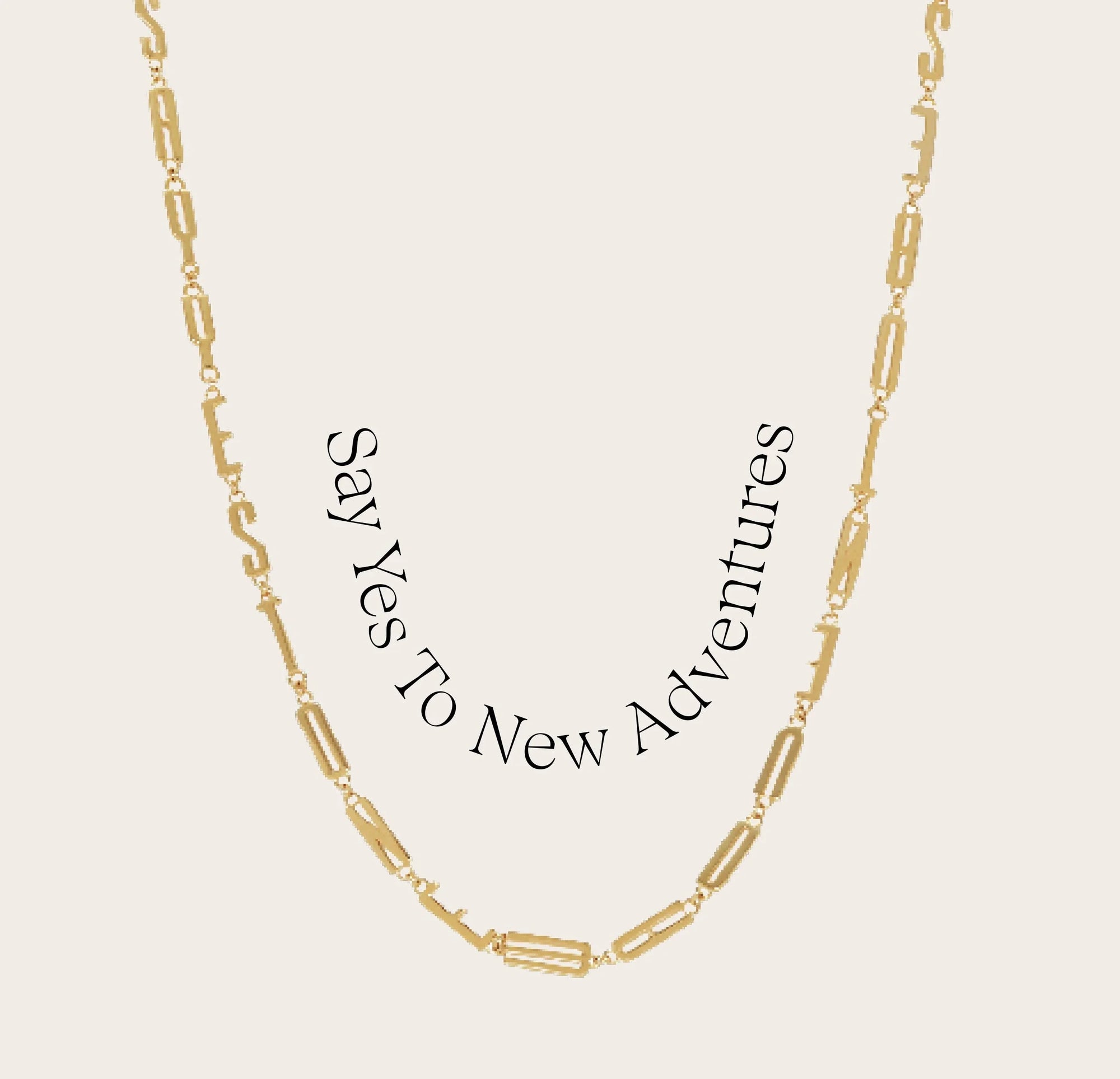Awe Inspired - Affirmation Necklace - 14K Yellow Gold Vermeil Say Yes to New Adventures