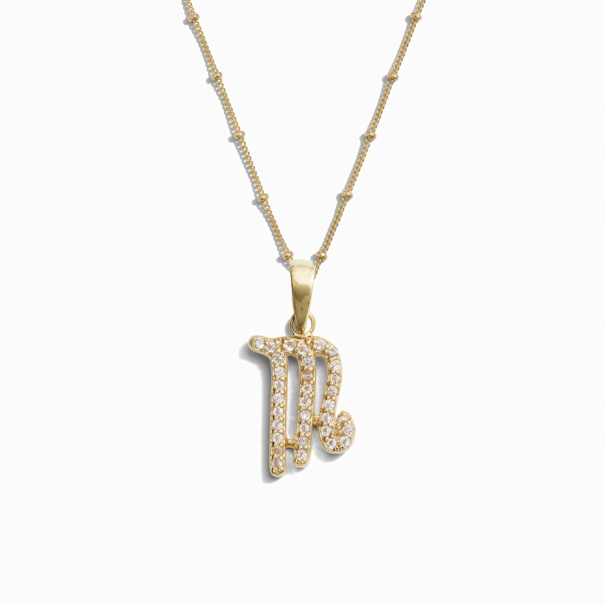 Awe Inspired - Gemstone Zodiac on Saturn Chain - 14K Yellow Gold Vermeil Scorpio 20-22" Saturn Chain