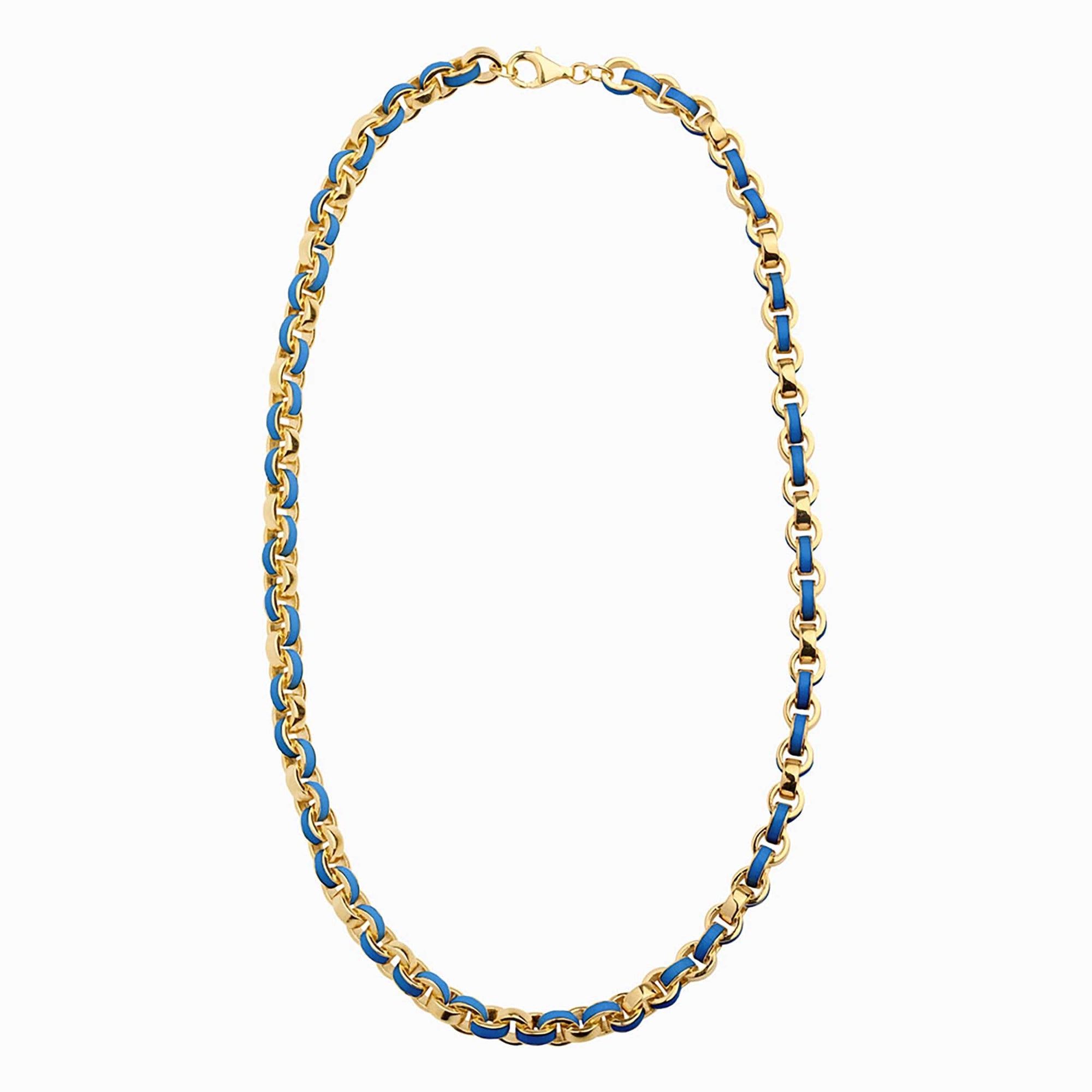 Awe Inspired - Chunky Colored Enamel Necklace - 14K Yellow Gold Vermeil Turquoise