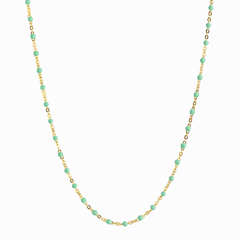 Awe Inspired - Mint Colored Enamel Necklace -