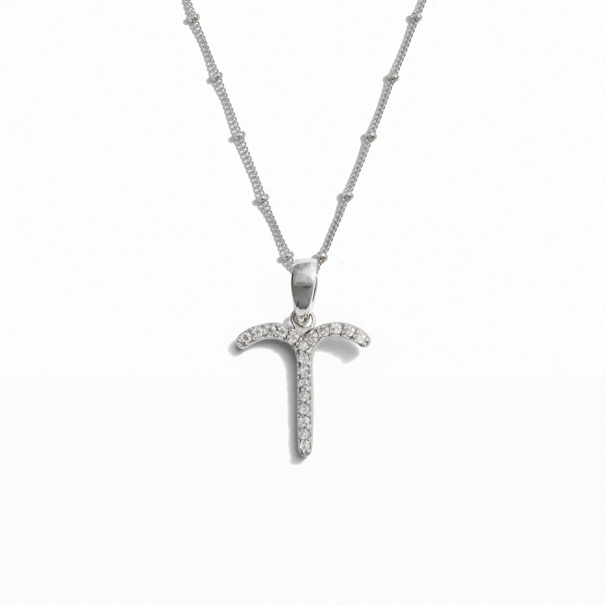 Awe Inspired - Gemstone Zodiac on Saturn Chain - 925 Sterling Silver Aries 20-22" Saturn Chain