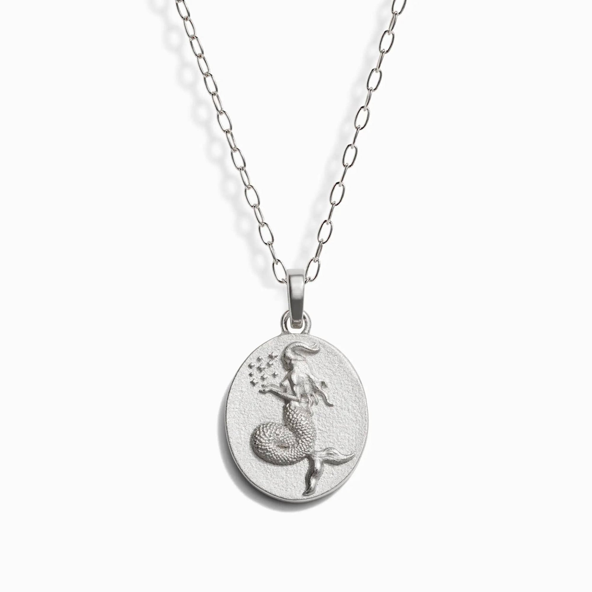 Awe Inspired - Zodiac Goddess Pendant + Mini Paperclip Chain - 925 Sterling Silver Capricorn
