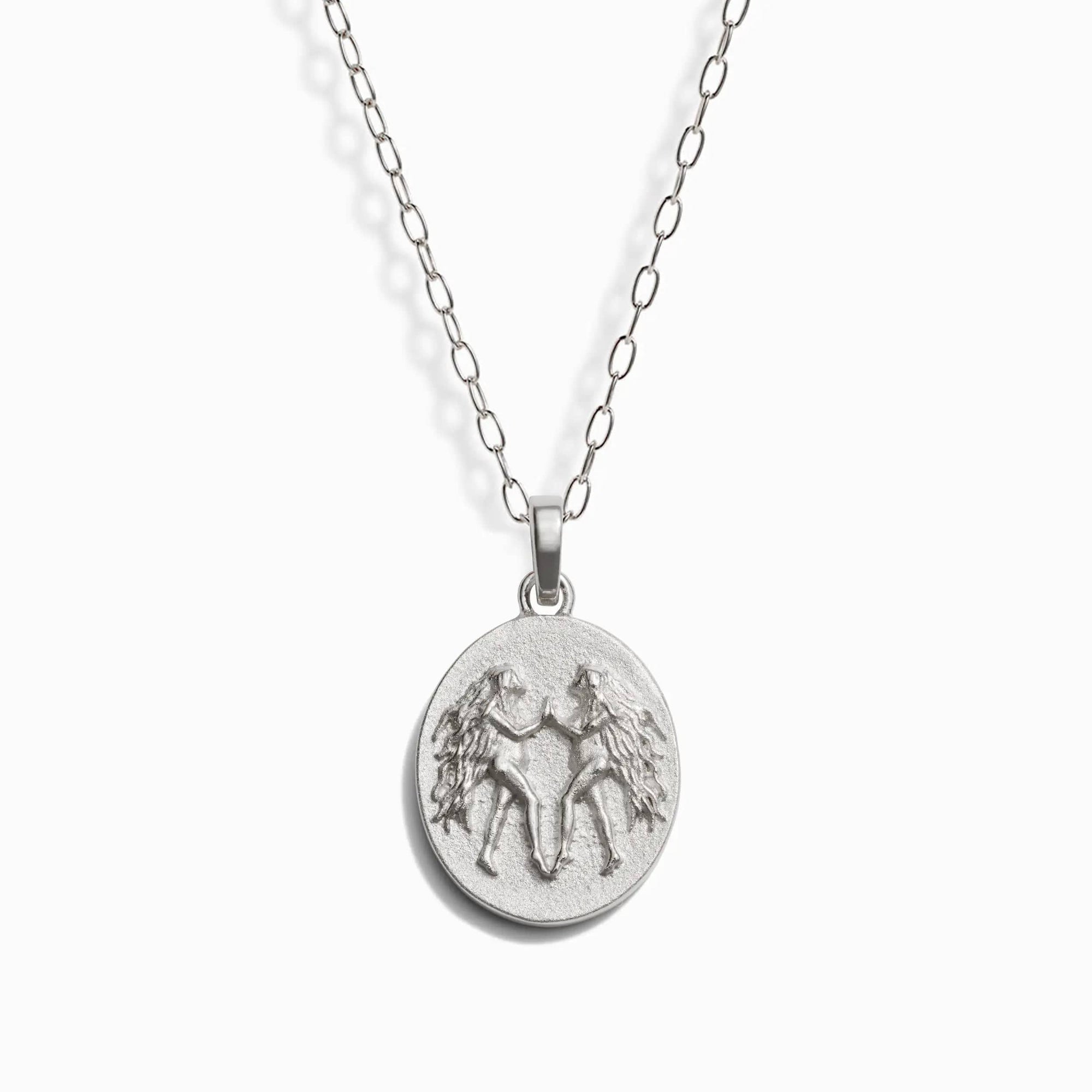 Awe Inspired - Zodiac Goddess Pendant + Mini Paperclip Chain - 925 Sterling Silver Gemini