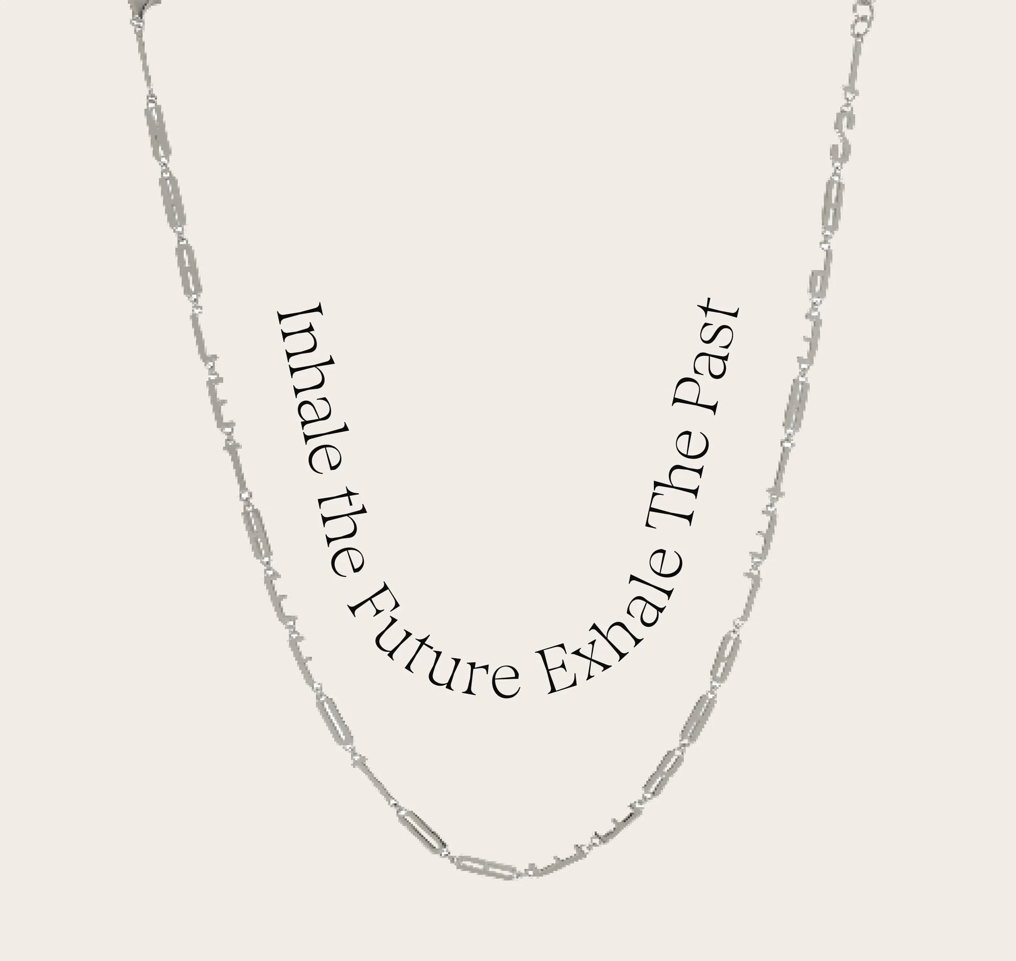 Awe Inspired - Affirmation Necklace - 925 Sterling Silver Inhale the Future Exhale the Past