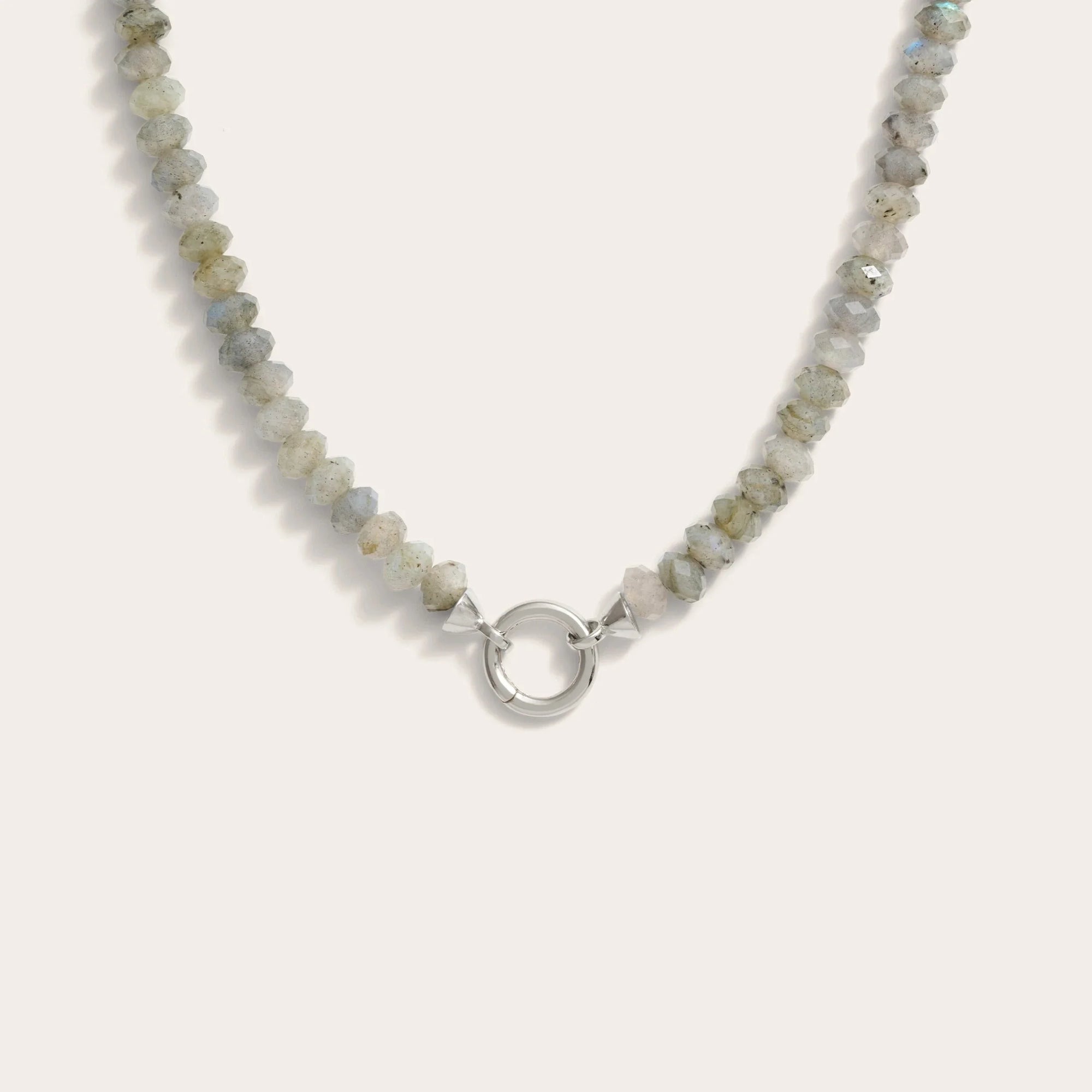 Awe Inspired - Gemstone Charm Necklace - 925 Sterling Silver Labradorite