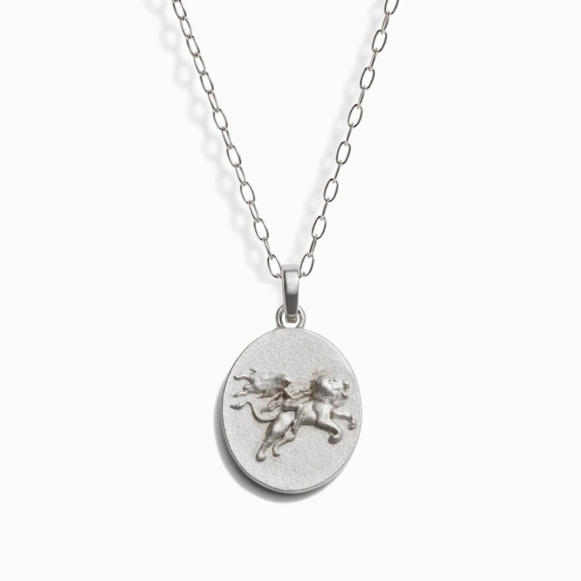 Awe Inspired - Zodiac Goddess Pendant + Mini Paperclip Chain - 925 Sterling Silver Leo